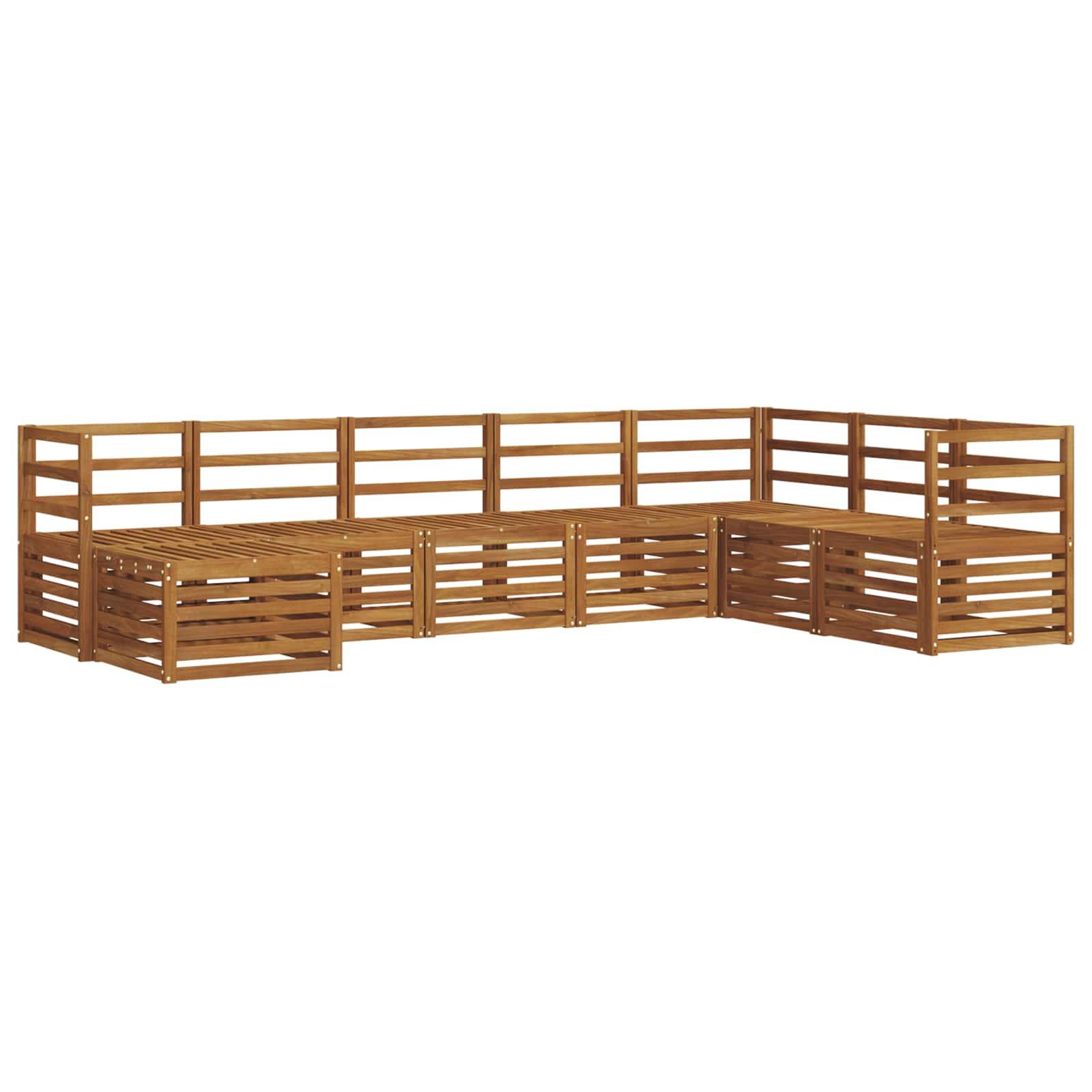 vidaXL Sofagarnituren 8 pcs Natur Massivholz Akazie
