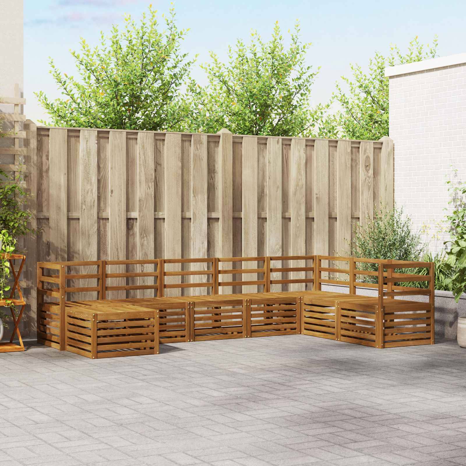 vidaXL Sofagarnituren 8 pcs Natur Massivholz Akazie