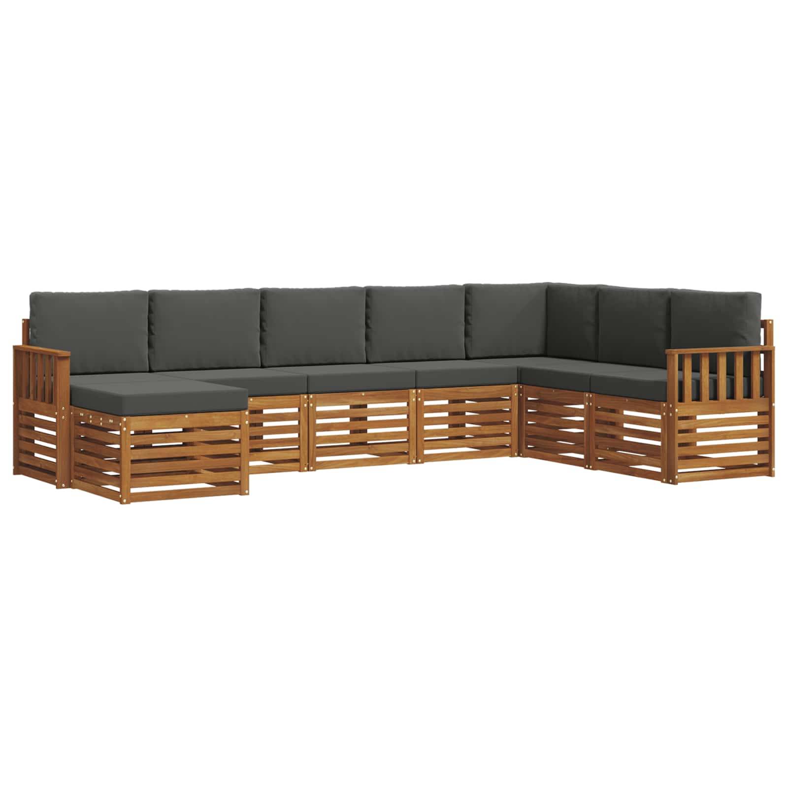 vidaXL Ecksofa Set 8 pcs Natur und Anthrazit Massivholz Akazie