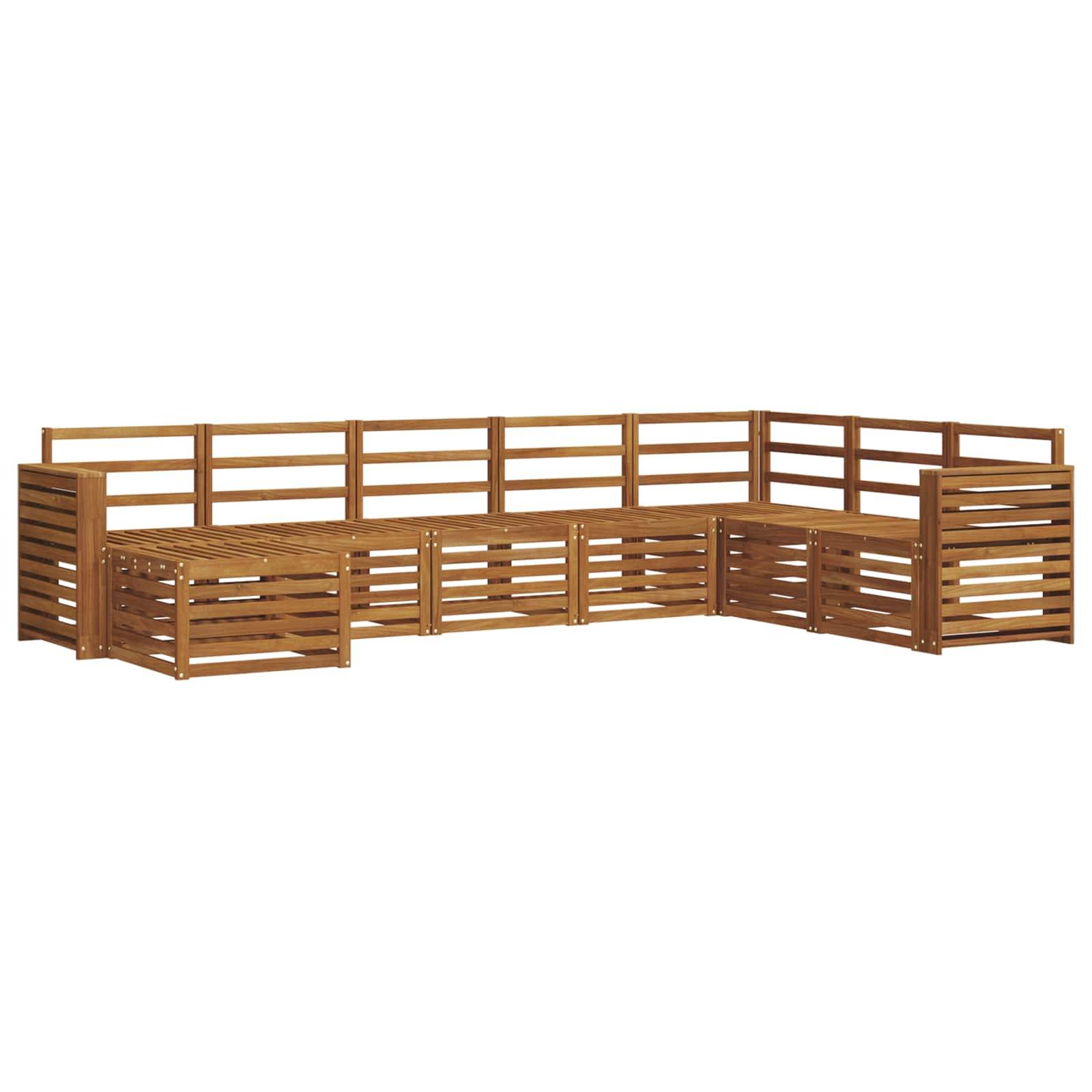 vidaXL Sofagarnituren 8 pcs Natur Massivholz Akazie