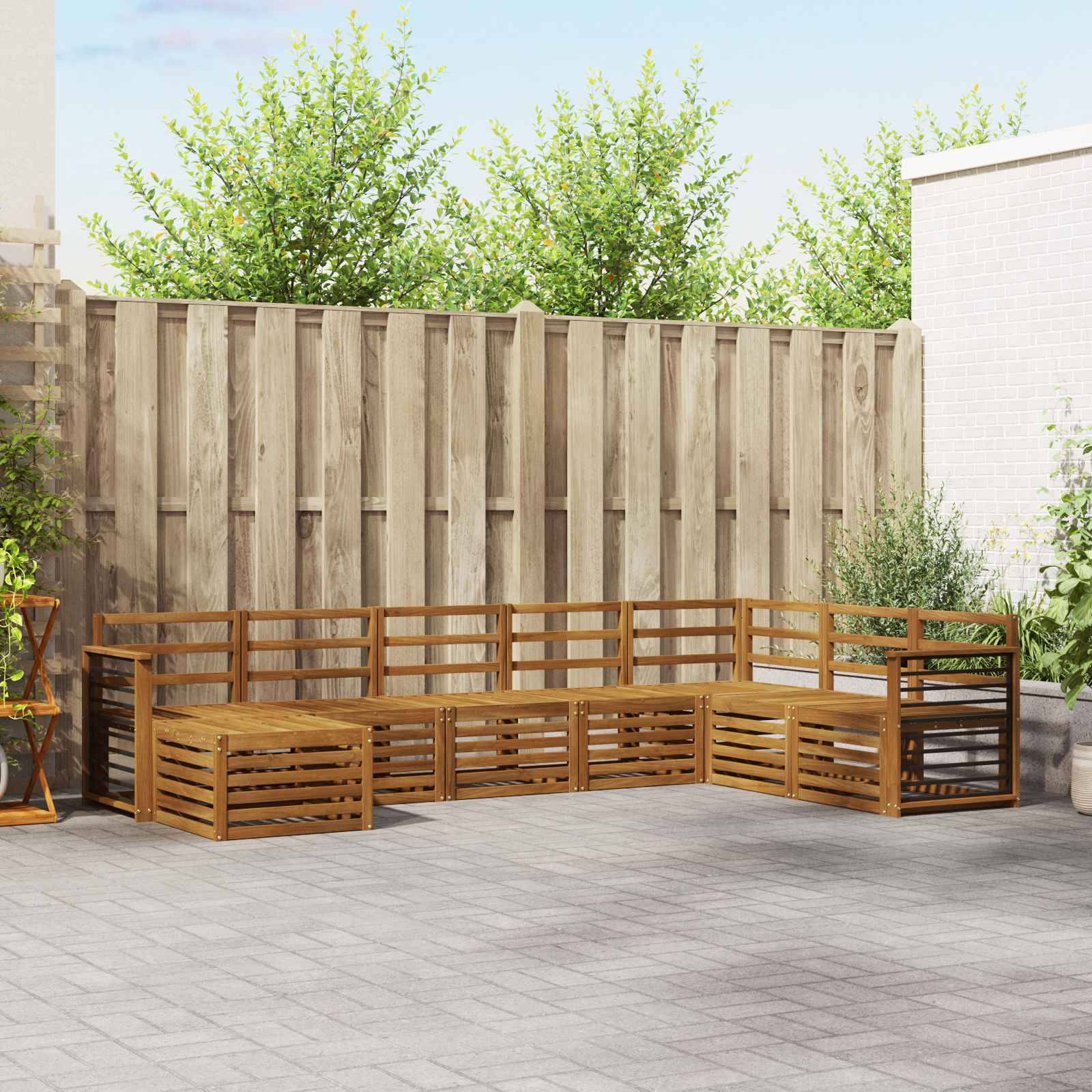 vidaXL Sofagarnituren 8 pcs Natur Massivholz Akazie