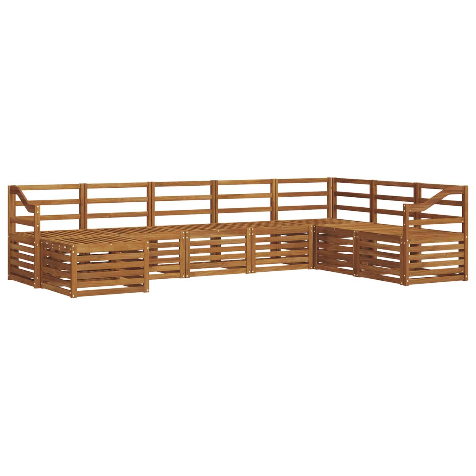 vidaXL Sofagarnituren 8 pcs Natur Massivholz Akazie