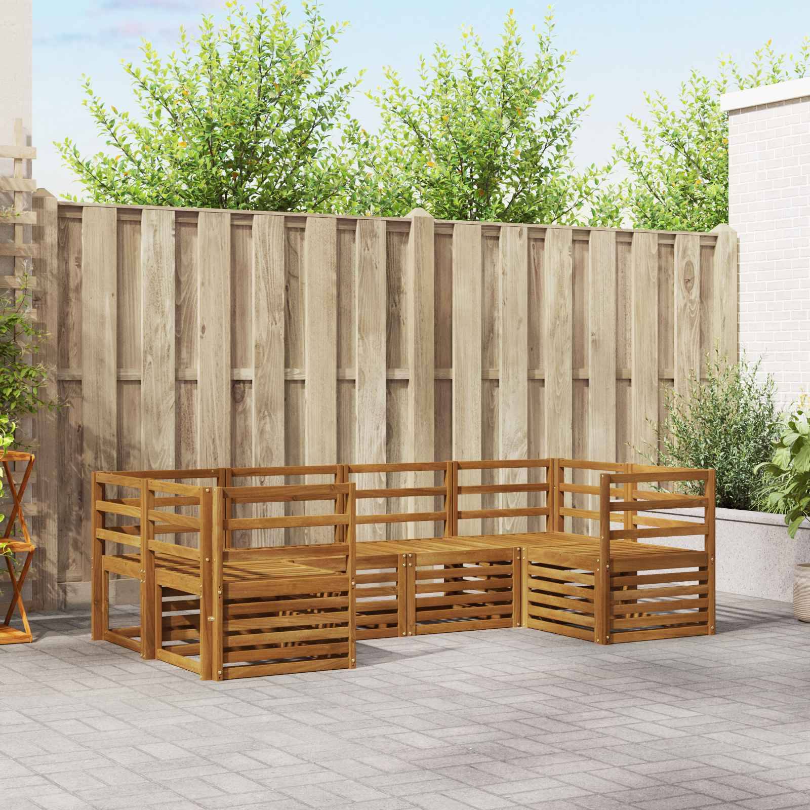 vidaXL Sofagarnituren 6 pcs Natur Massivholz Akazie