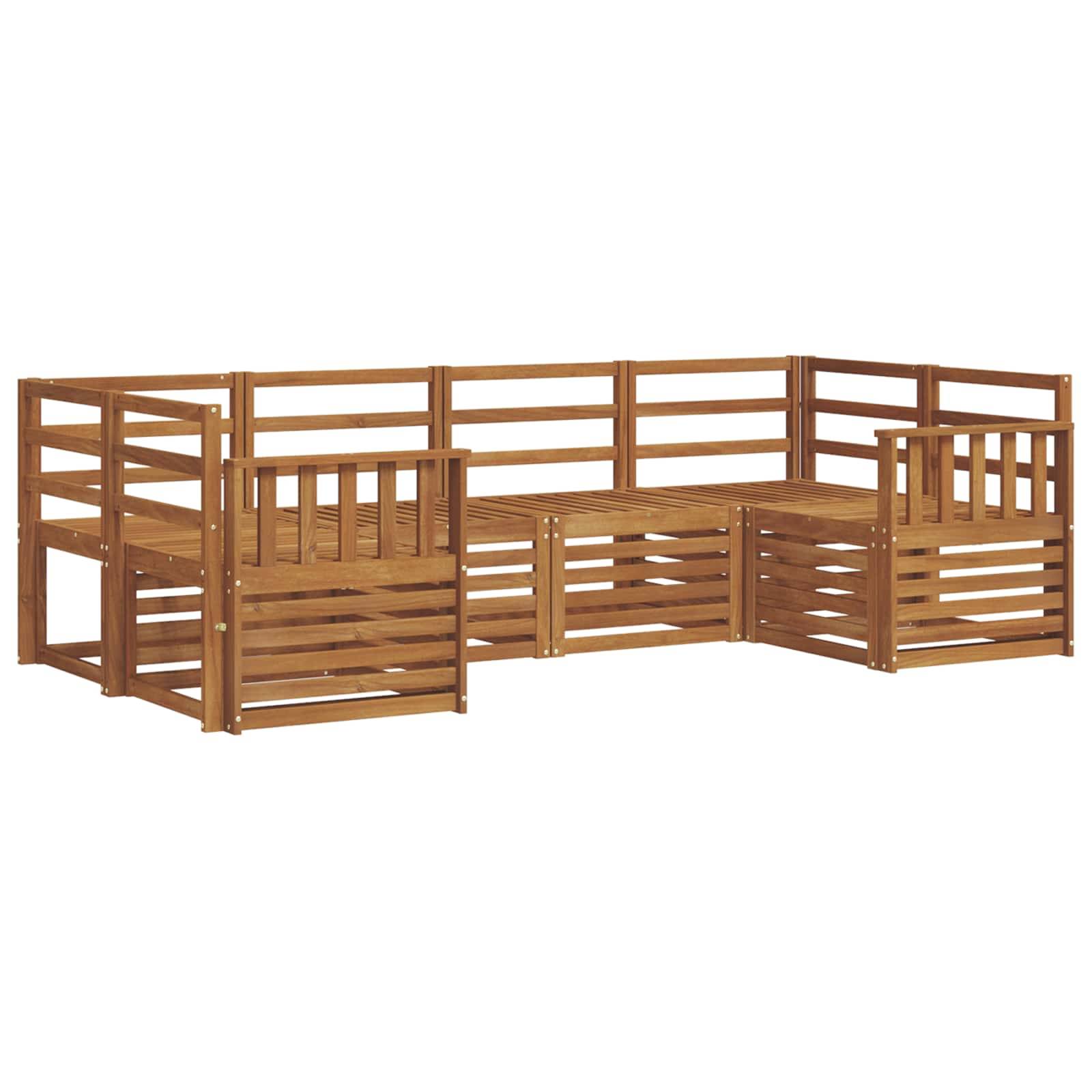 vidaXL Sofagarnituren 6 pcs Natur Massivholz Akazie