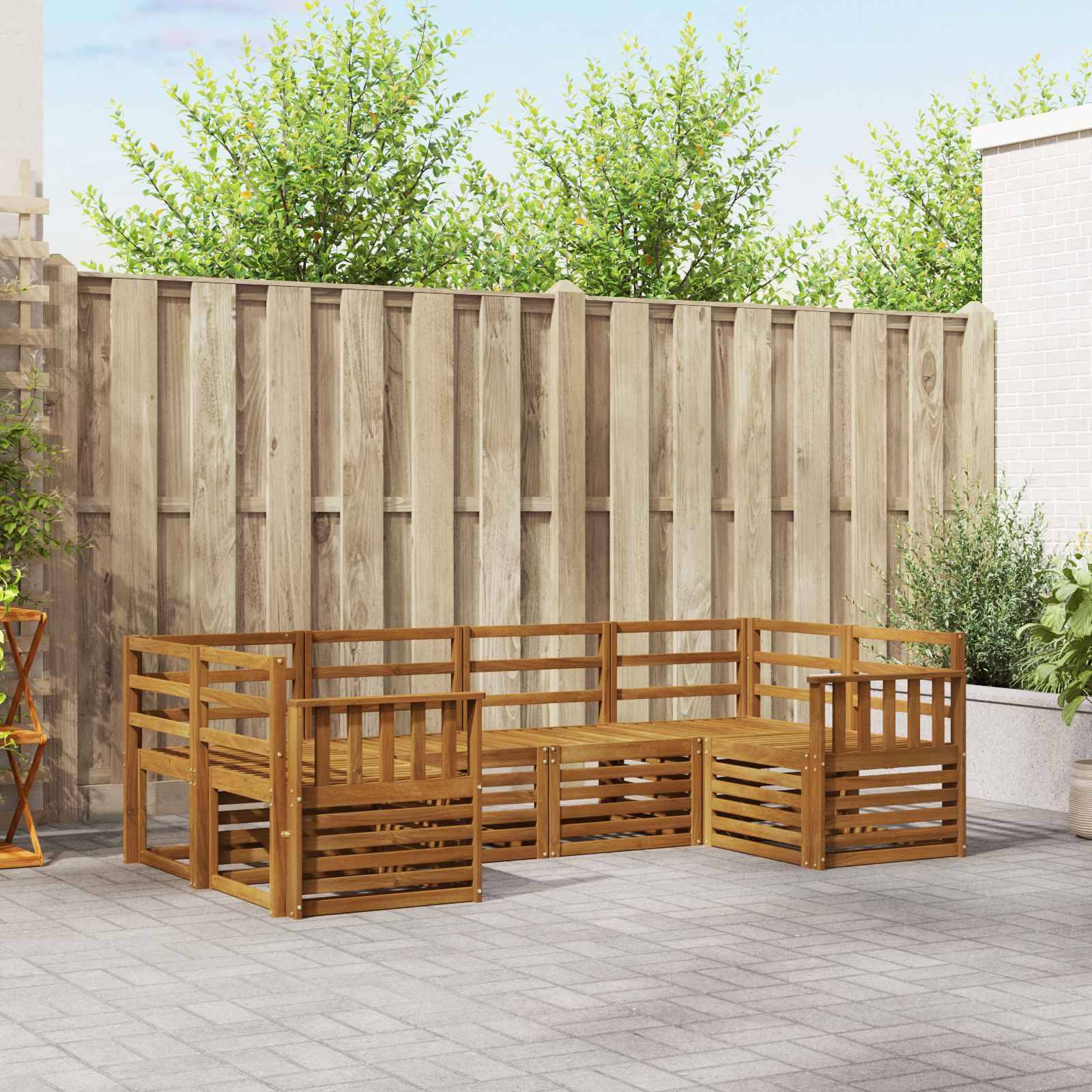 vidaXL Sofagarnituren 6 pcs Natur Massivholz Akazie