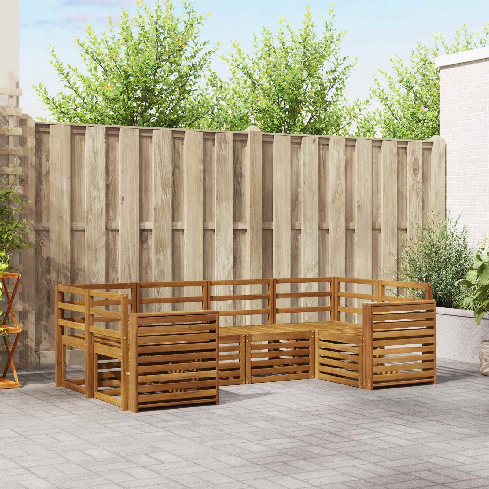 vidaXL Sofagarnituren 6 pcs Natur Massivholz Akazie