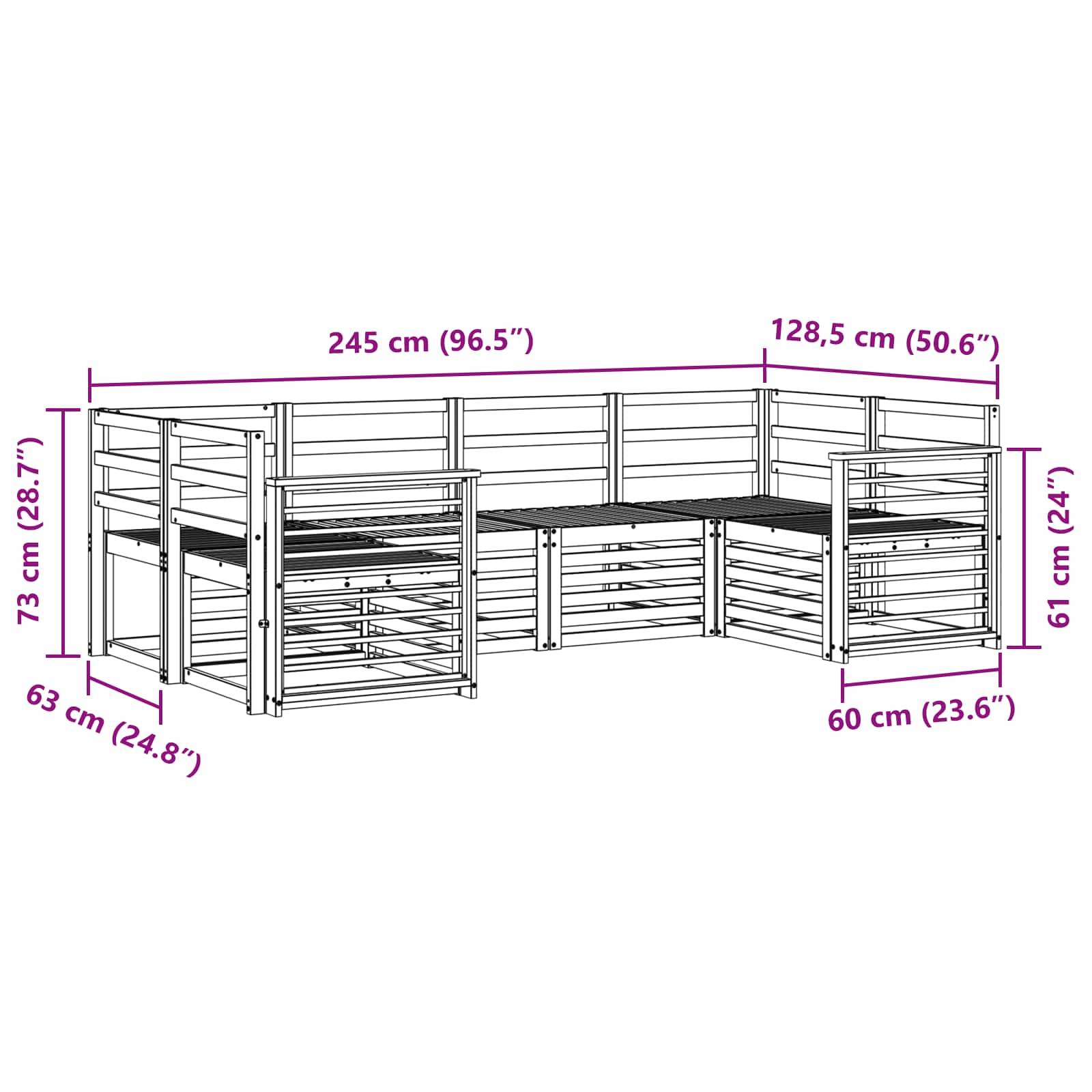 vidaXL Sofagarnituren 6 pcs Natur Massivholz Akazie