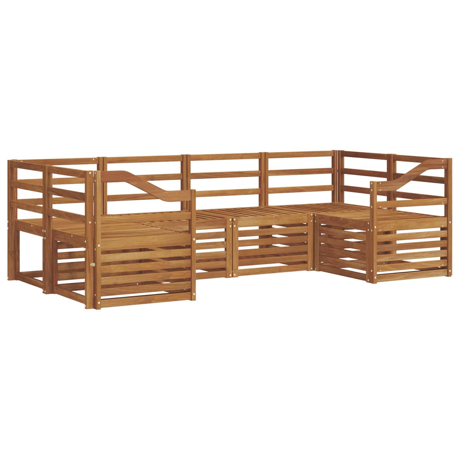 vidaXL Sofagarnituren 6 pcs Natur Massivholz Akazie