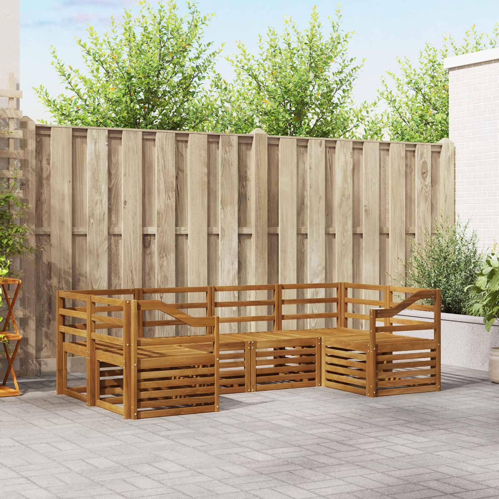 vidaXL Sofagarnituren 6 pcs Natur Massivholz Akazie