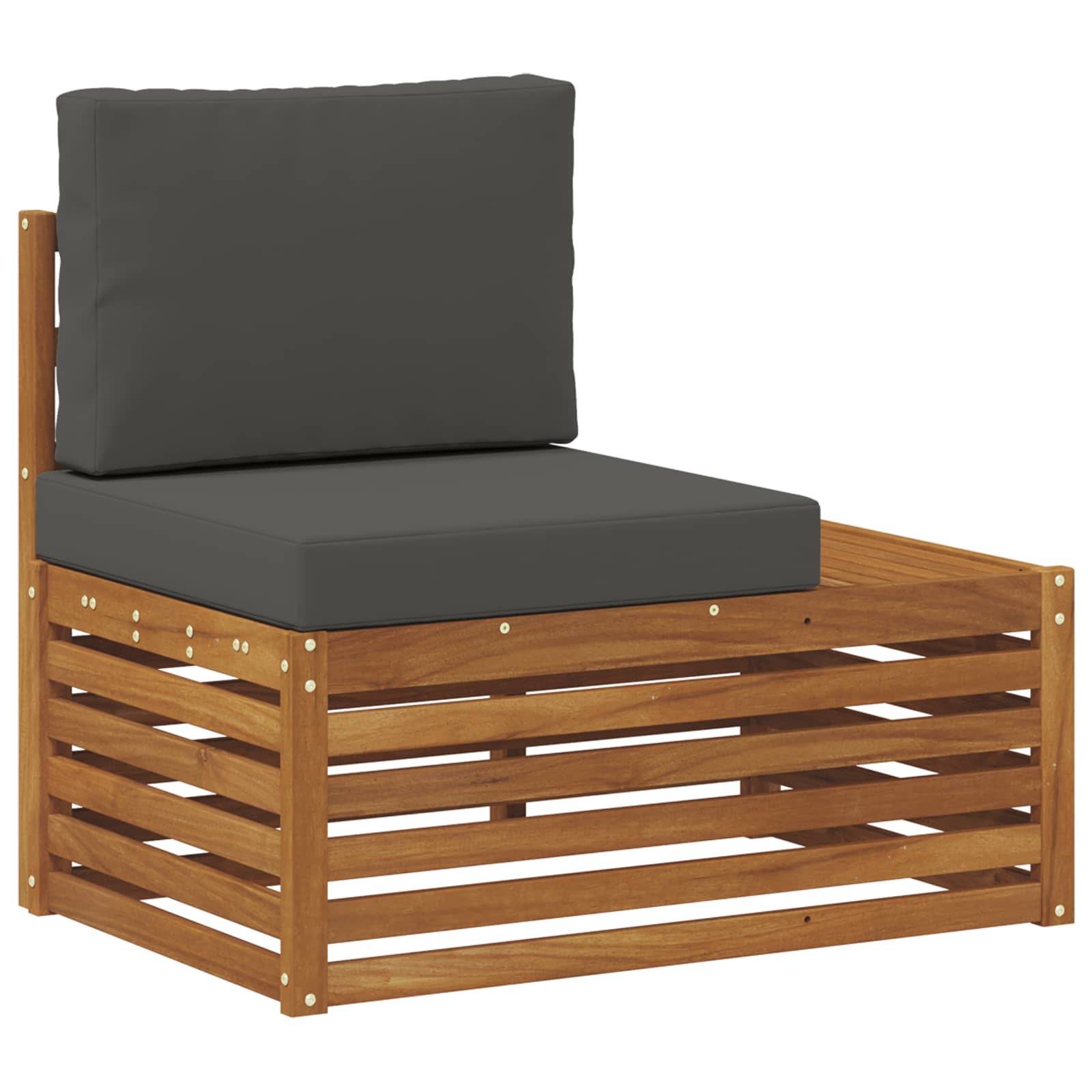 vidaXL Outdoor-Sofagarnitur mit Kissen 2 Stück Natur und Anthrazit