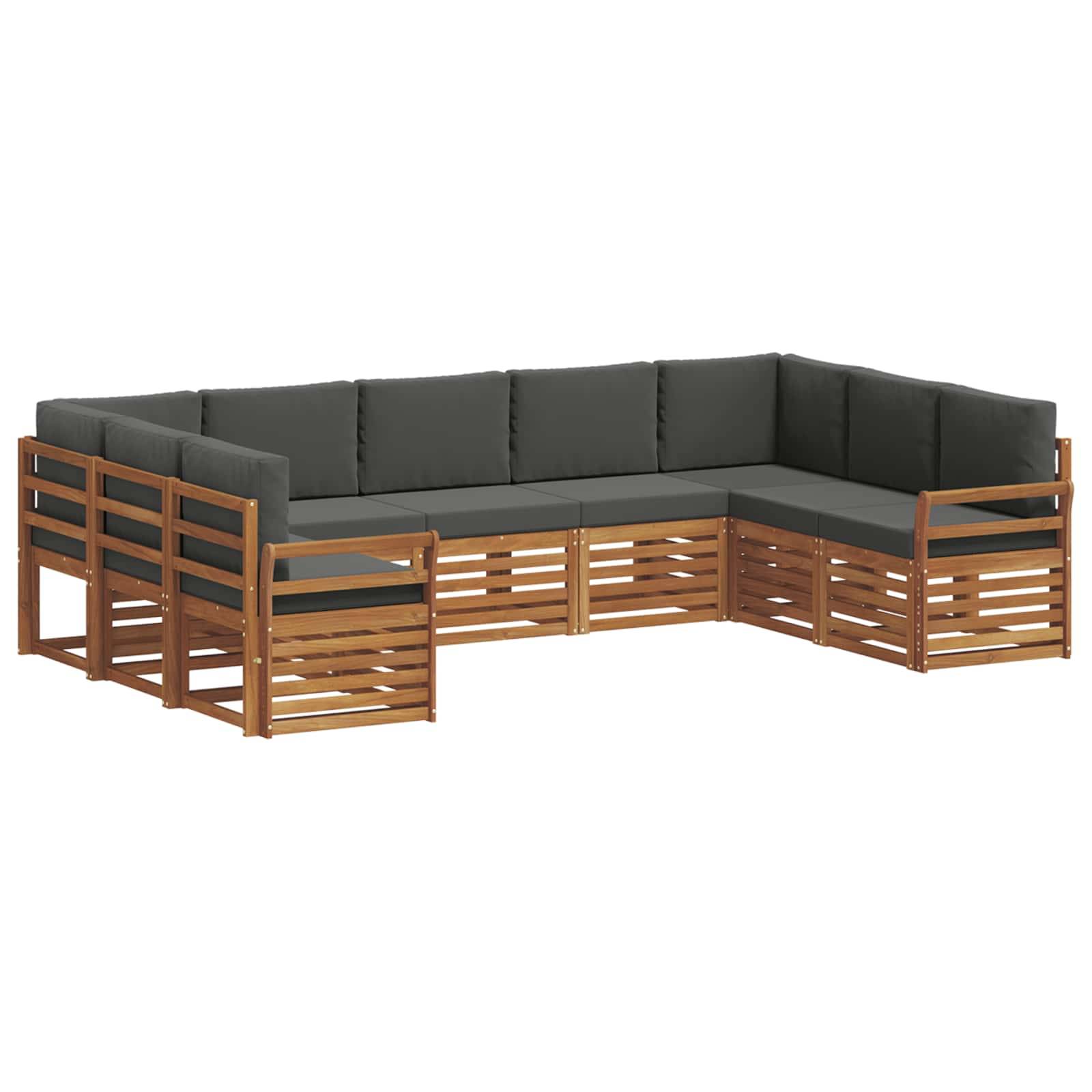 vidaXL Ecksofa Set 9 pcs Natur und Anthrazit Massivholz Akazie