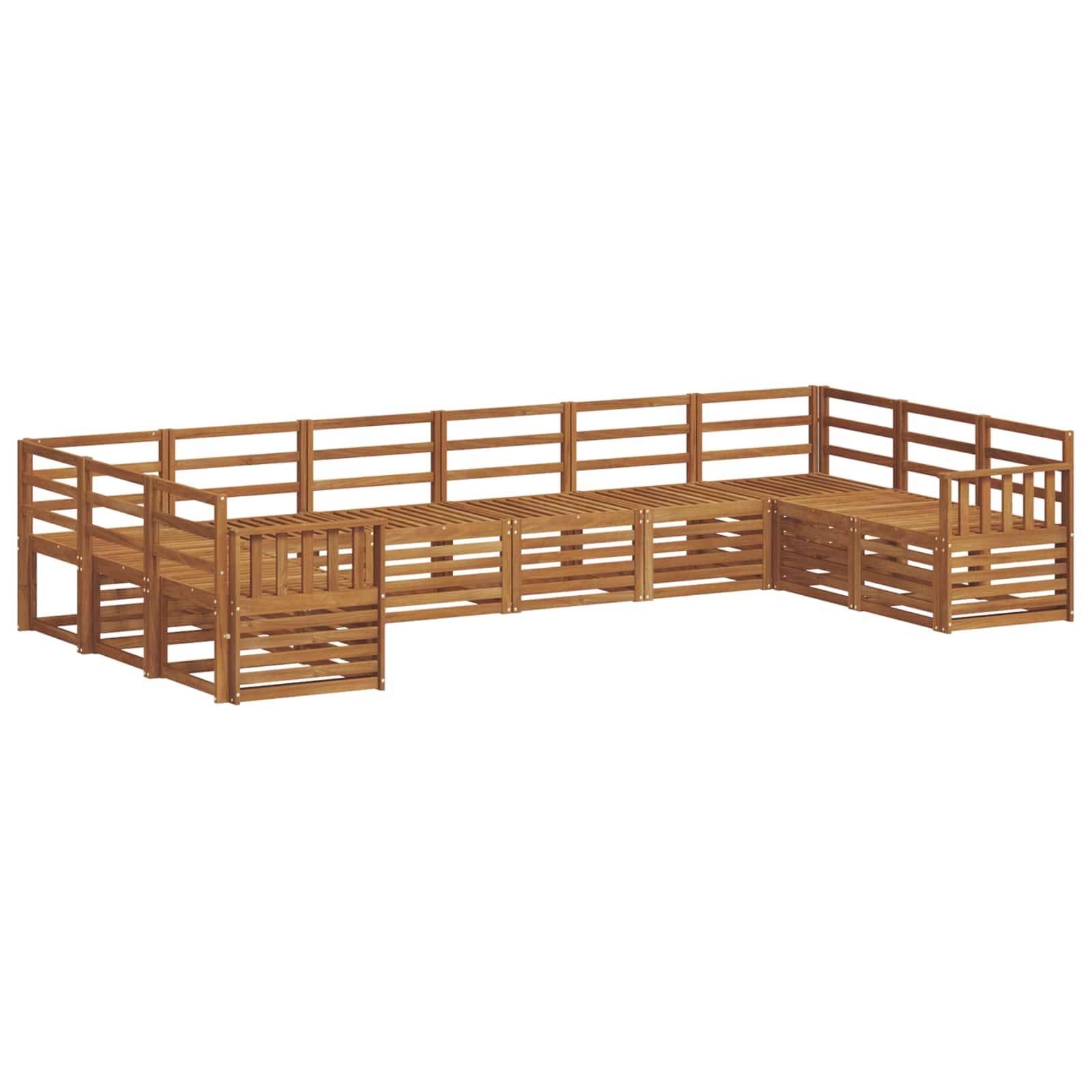 vidaXL Sofagarnituren 10 pcs Natur Massivholz Akazie