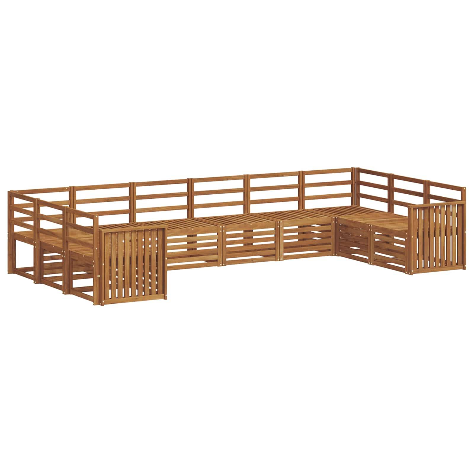 vidaXL Sofagarnituren 10 pcs Natur Massivholz Akazie