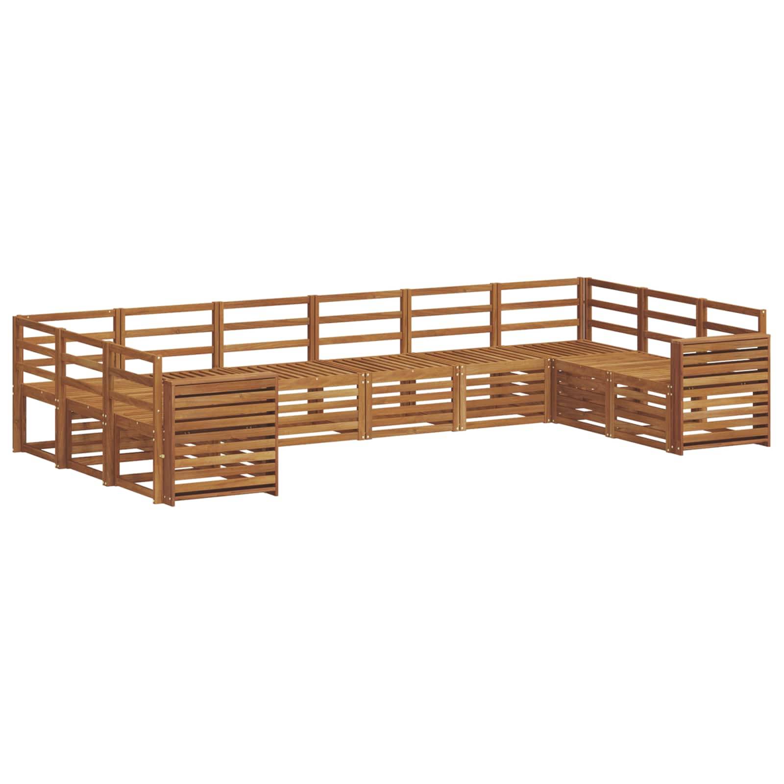 vidaXL Sofagarnituren 10 pcs Natur Massivholz Akazie