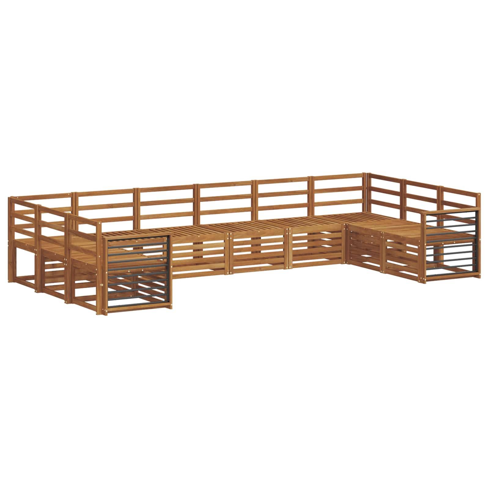 vidaXL Sofagarnituren 10 pcs Natur Massivholz Akazie