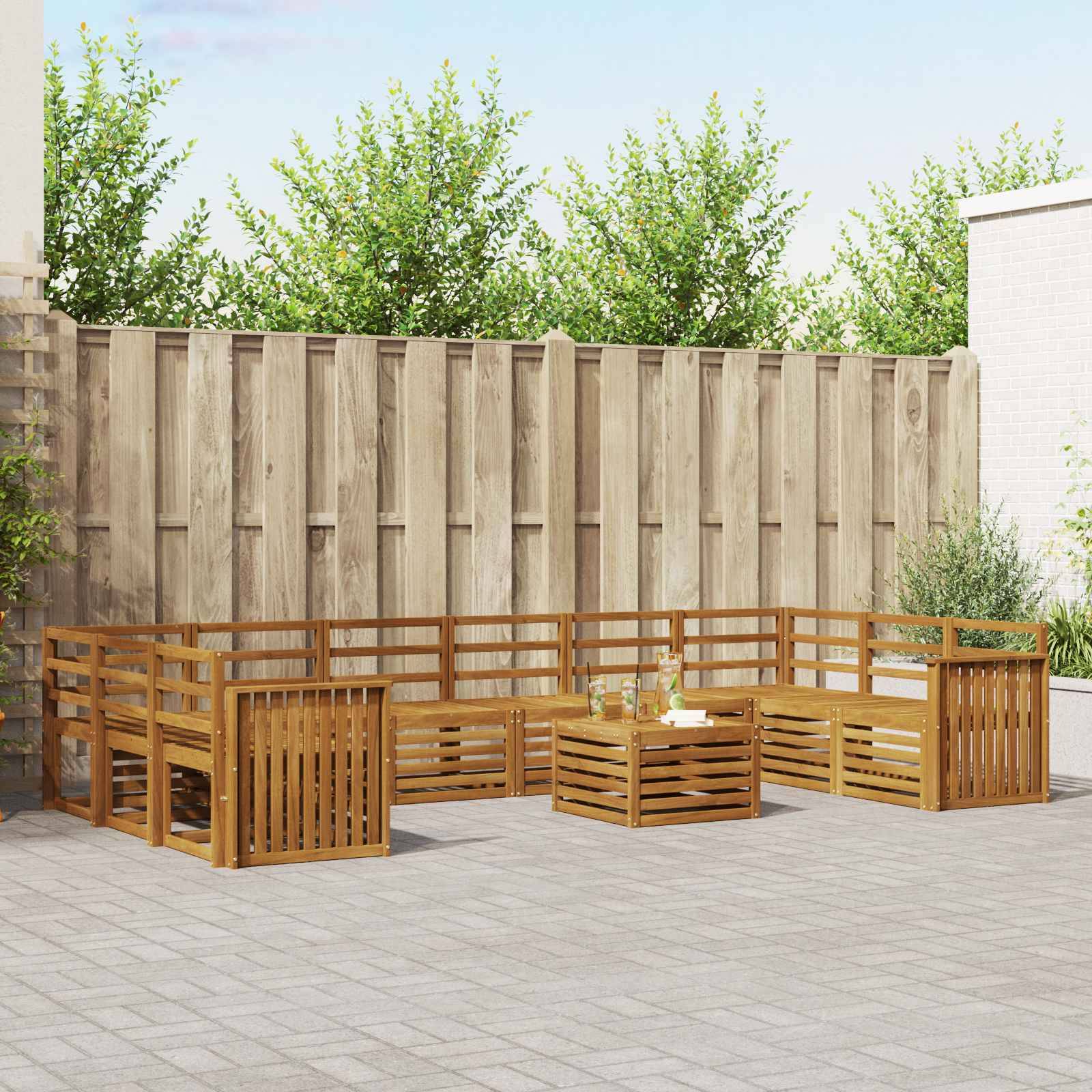 vidaXL Sofagarnituren Natur Massivholz Akazie