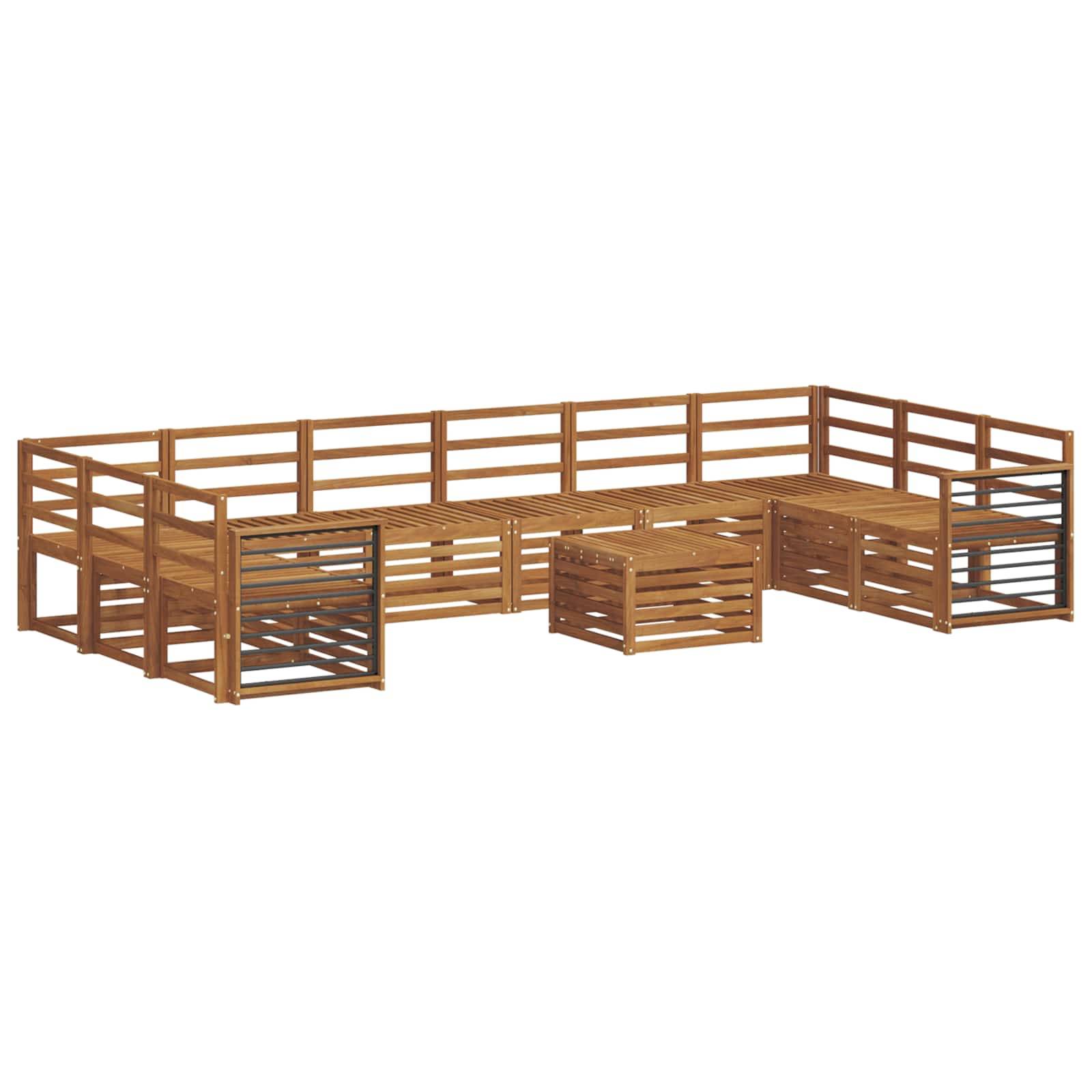 vidaXL Sofagarnituren 11 pcs Natur Massivholz Akazie