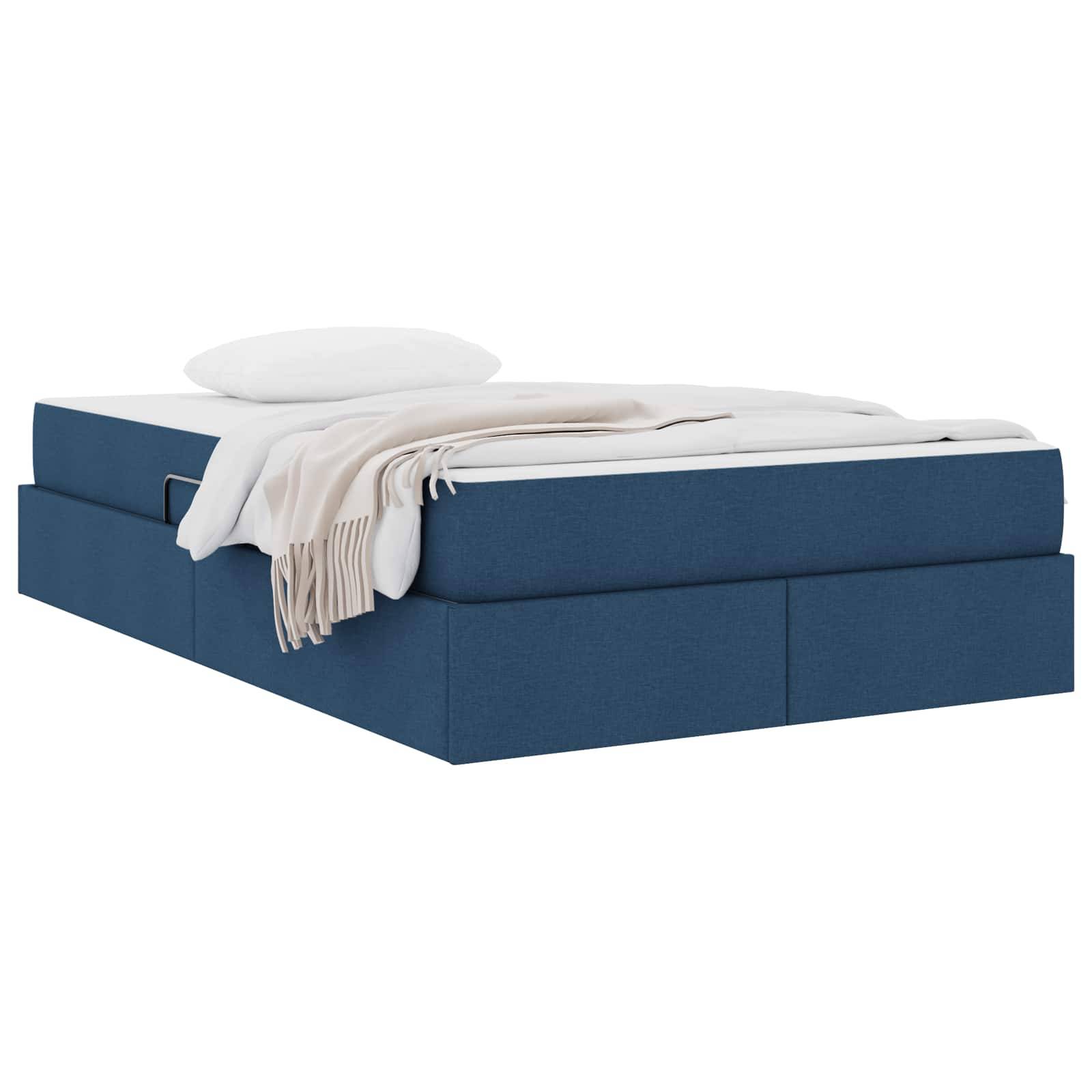 vidaXL Aufbewahrungsbett mit Matratze Blau 120 x 190 cm Polyester