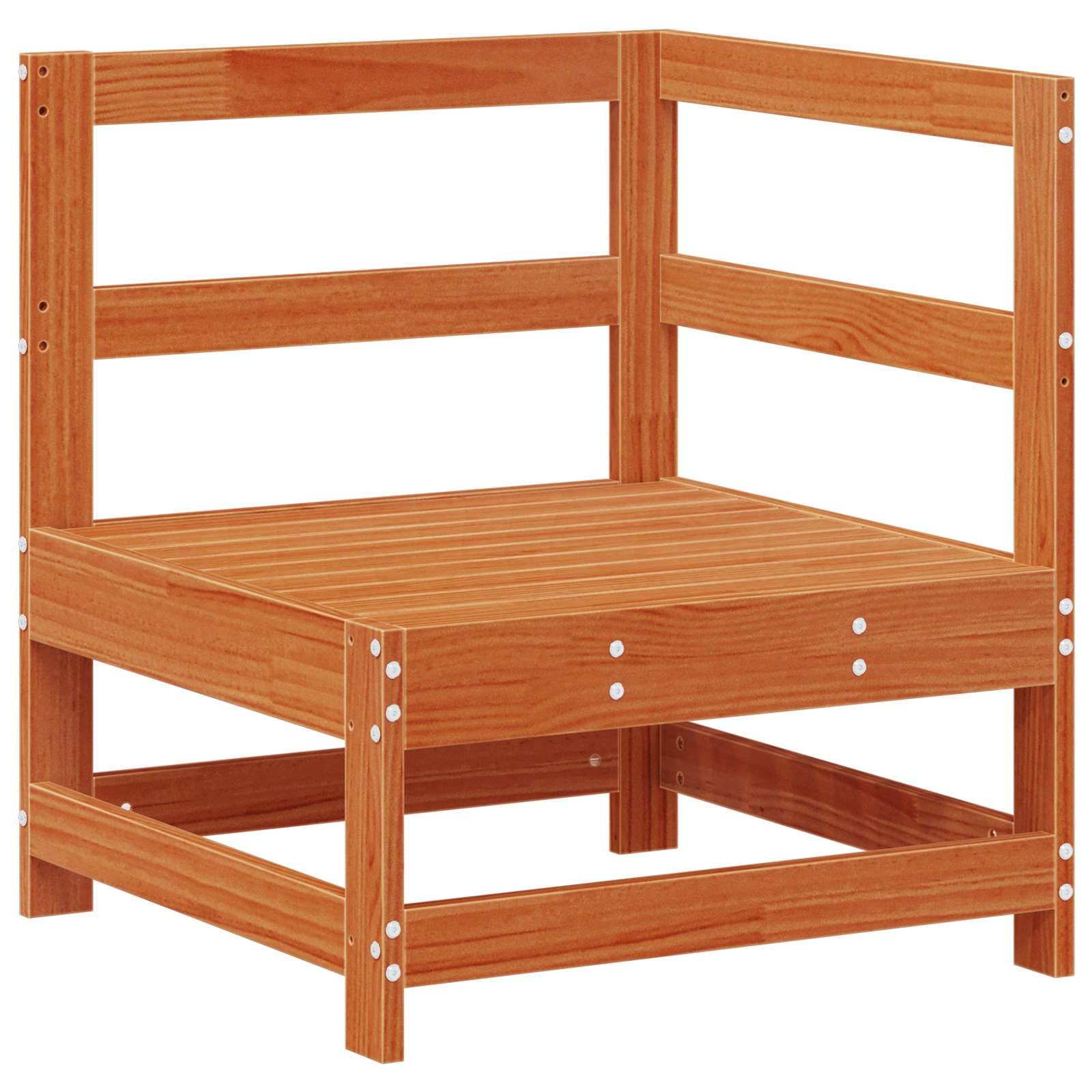 vidaXL Gartenecksofa Massives Kiefernholz Wachsbraun
