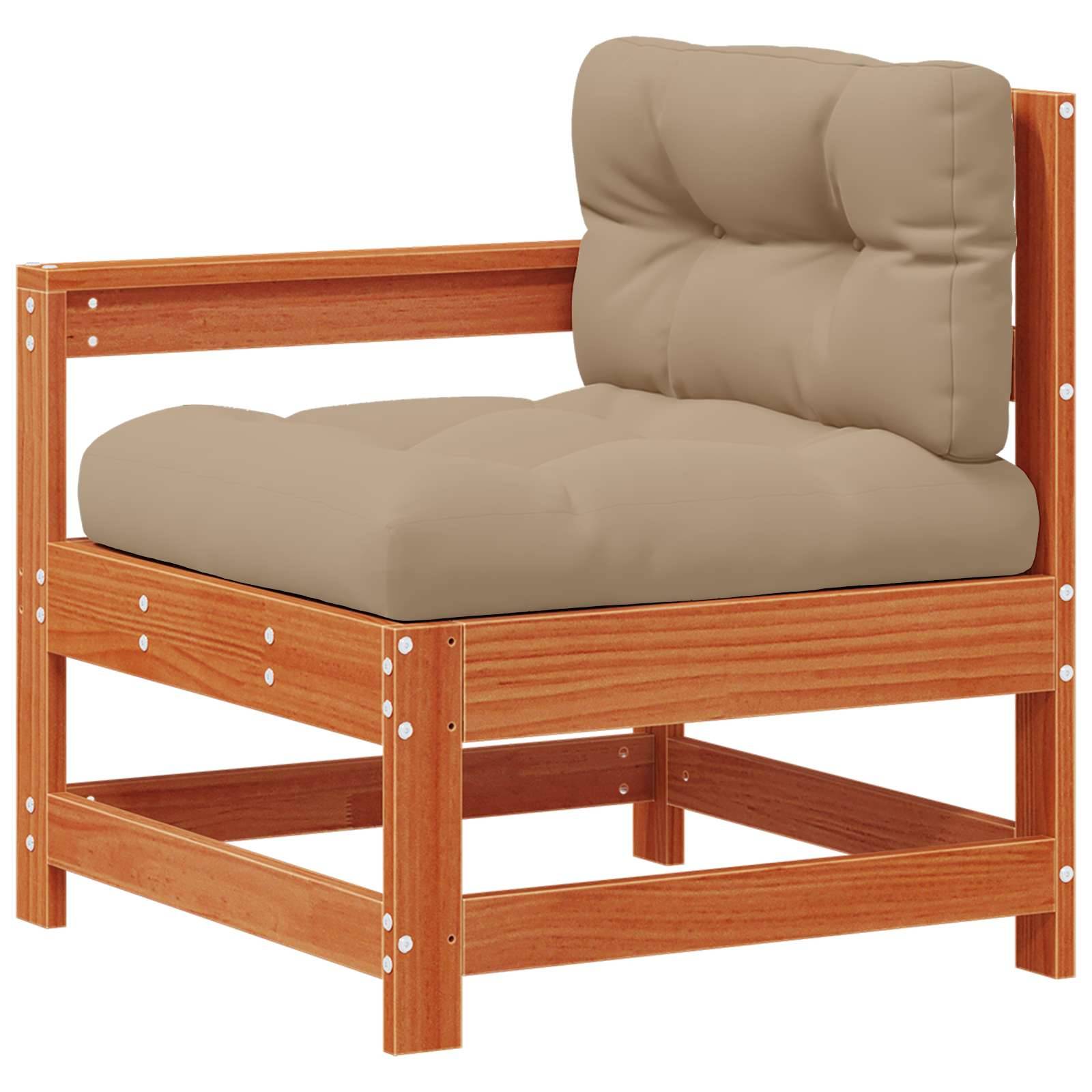 vidaXL 2 Stück Gartenecksofa Massives Kiefernholz Wachsbraun