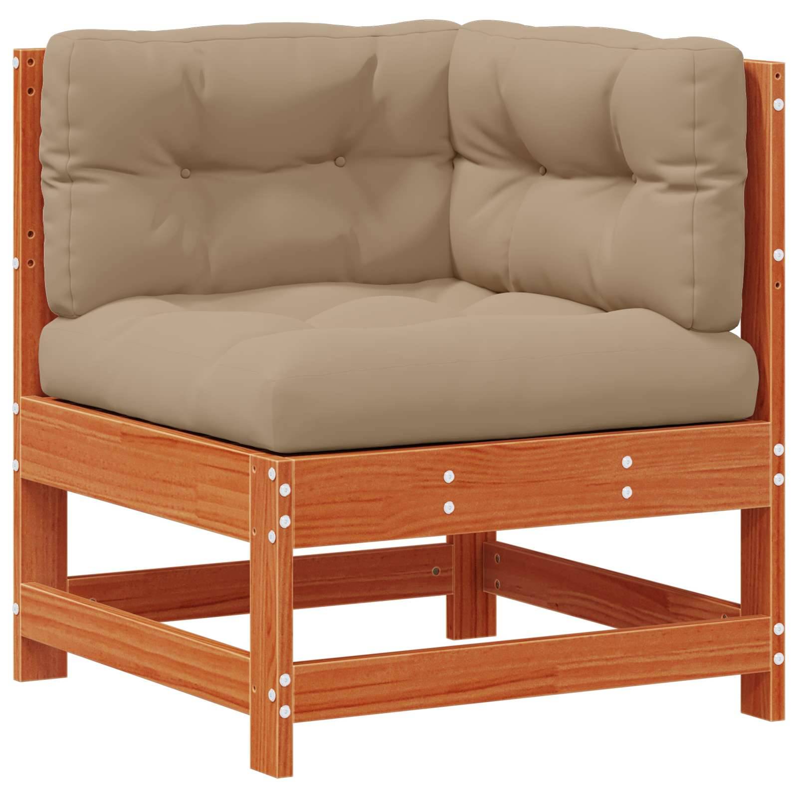 vidaXL Garten-Lounge-Set 8 pcs Wachsbraun Massives Kiefernholz
