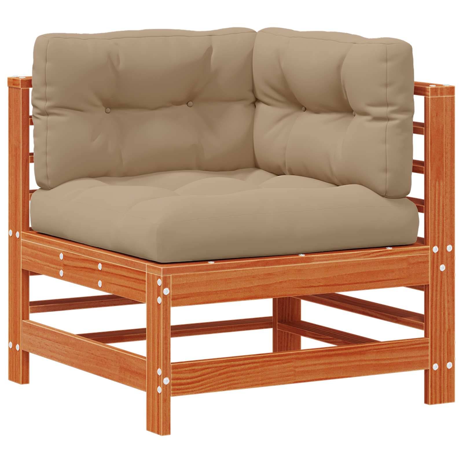 vidaXL Garten-Lounge-Set 8 pcs Wachsbraun Massives Kiefernholz