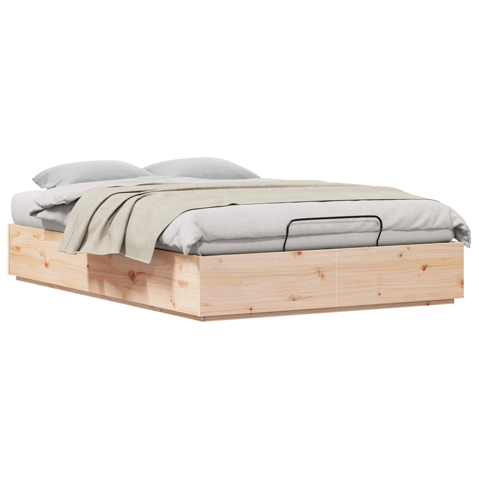 vidaXL Ottoman Bettgestell Natur 120 x 190 cm Massives Kiefernholz