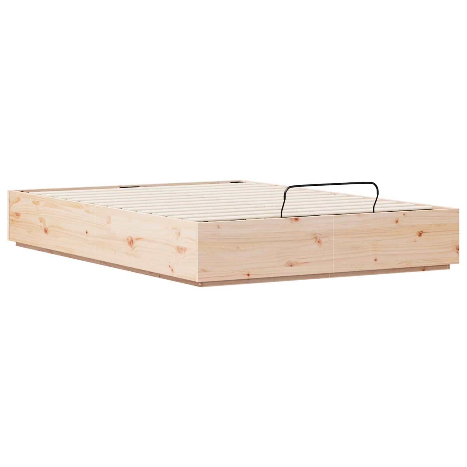 vidaXL Ottoman Bettgestell Natur 140 x 200 cm Massives Kiefernholz