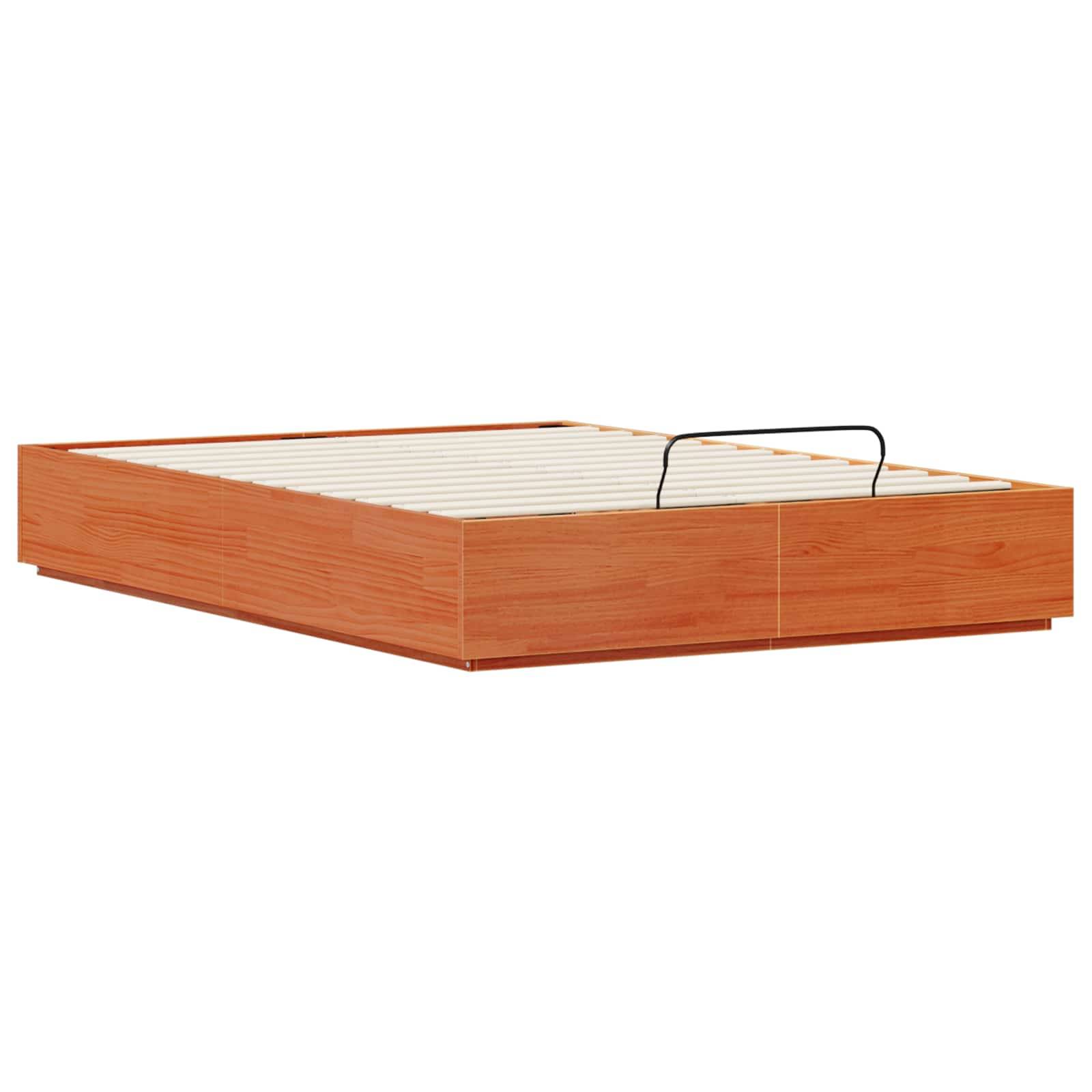 vidaXL Ottoman Bettgestell mit Speicher Wachsbraun 140 x 200 cm