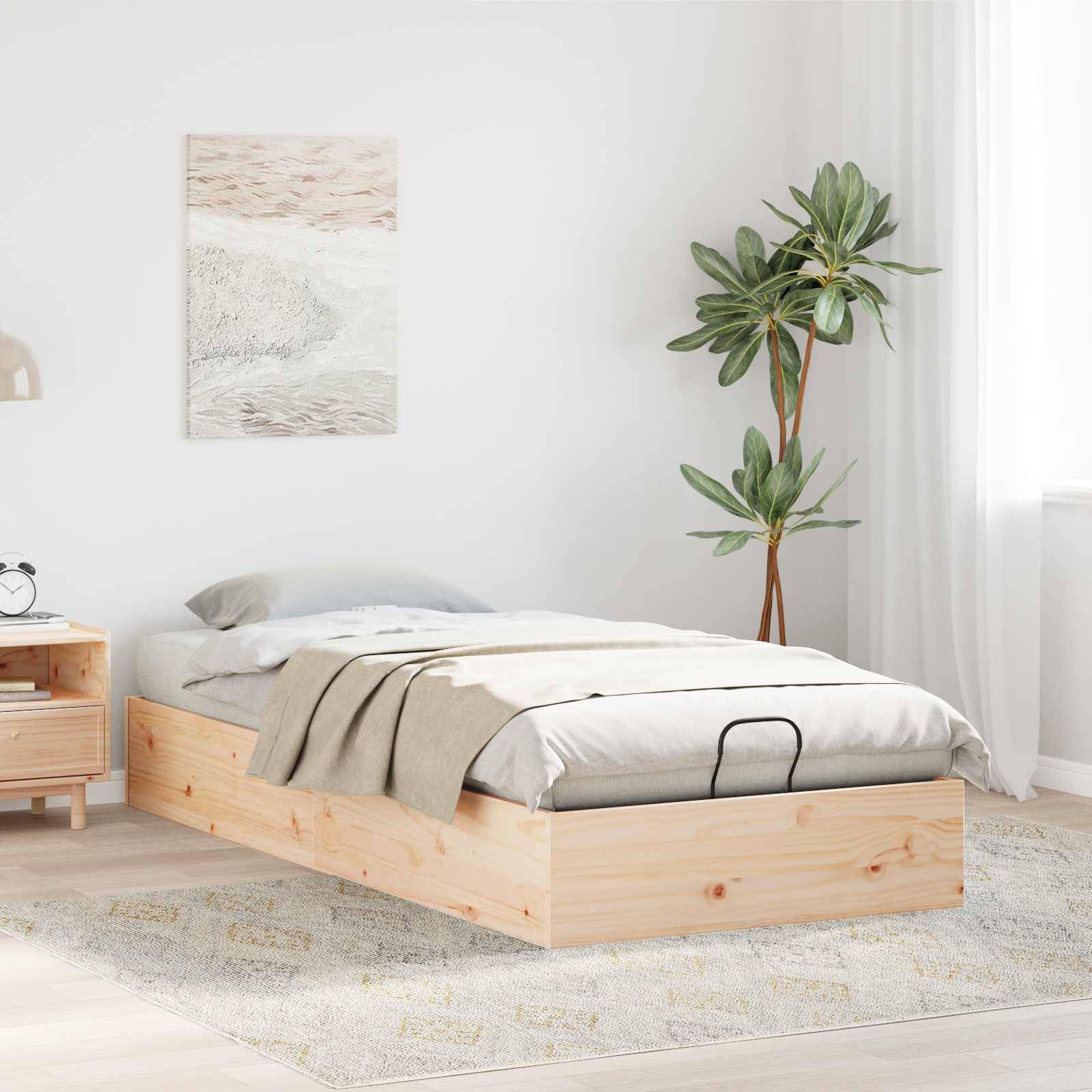 vidaXL Ottoman Bettgestell mit Stauraum Natur 70 x 190 cm
