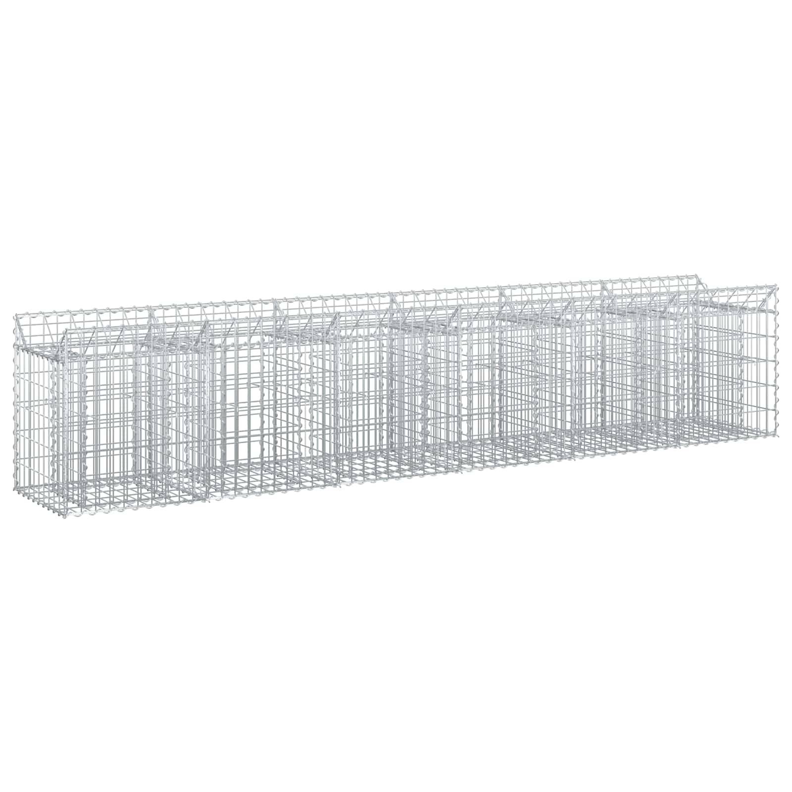 vidaXL Gabionen Hochbeet 2 pcs Silber 300 x 50 x 60 cm