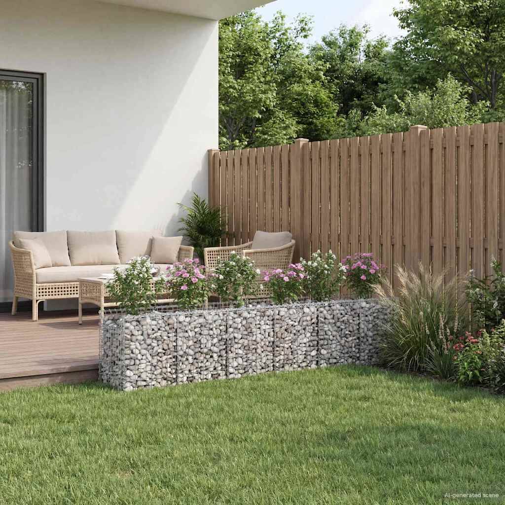 vidaXL Gabionen Hochbeet 2 pcs Silber 300 x 50 x 60 cm