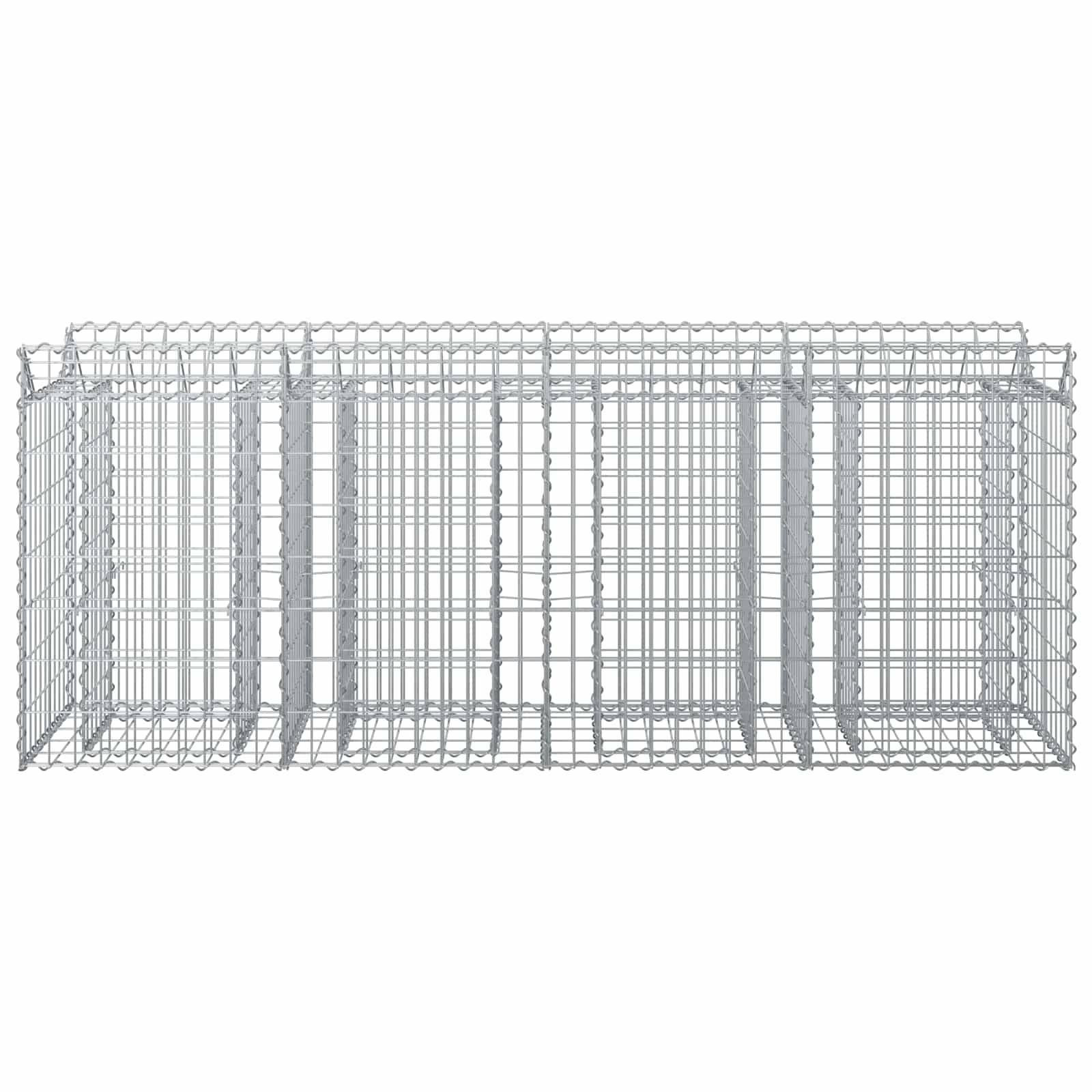 vidaXL Gabionen Hochbeet 2 pcs Silber 200 x 50 x 80 cm