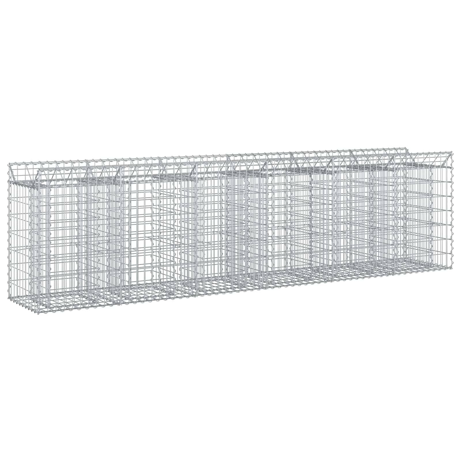 vidaXL Gabionen Hochbeet 2 pcs Silber 300 x 50 x 80 cm