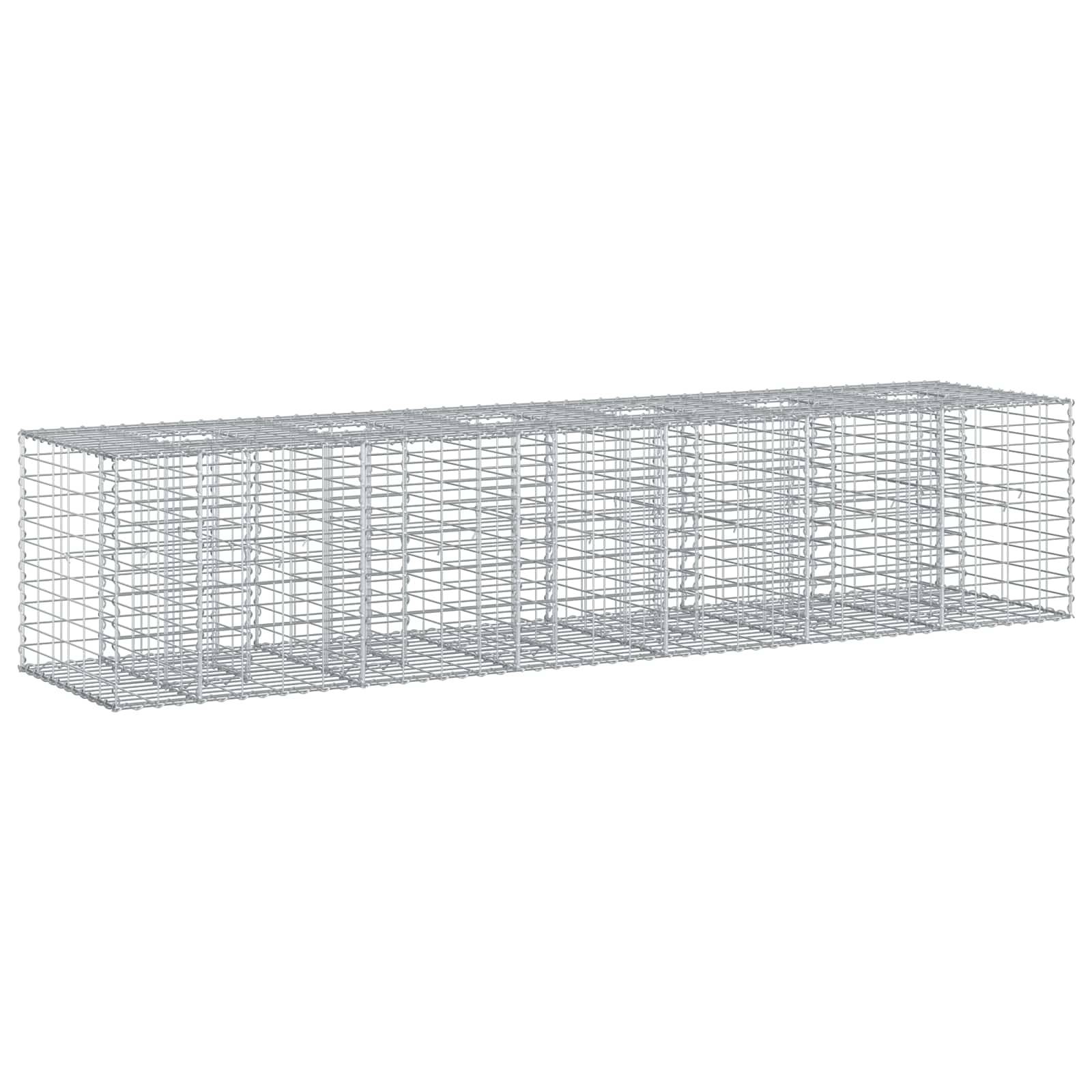 vidaXL Gabionen Hochbeet 2 pcs Silber 260 x 60 x 55 cm