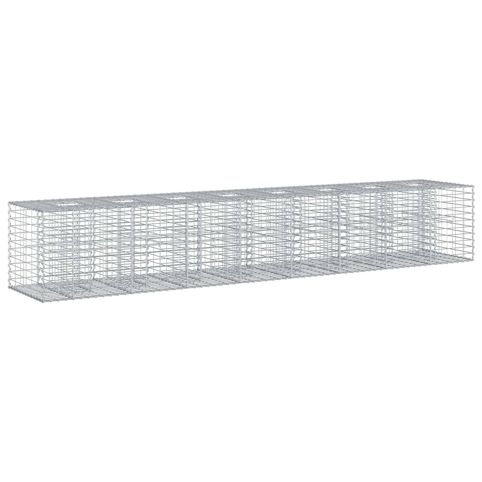 vidaXL Gabionen Hochbeet 2 pcs Silber 340 x 60 x 55 cm