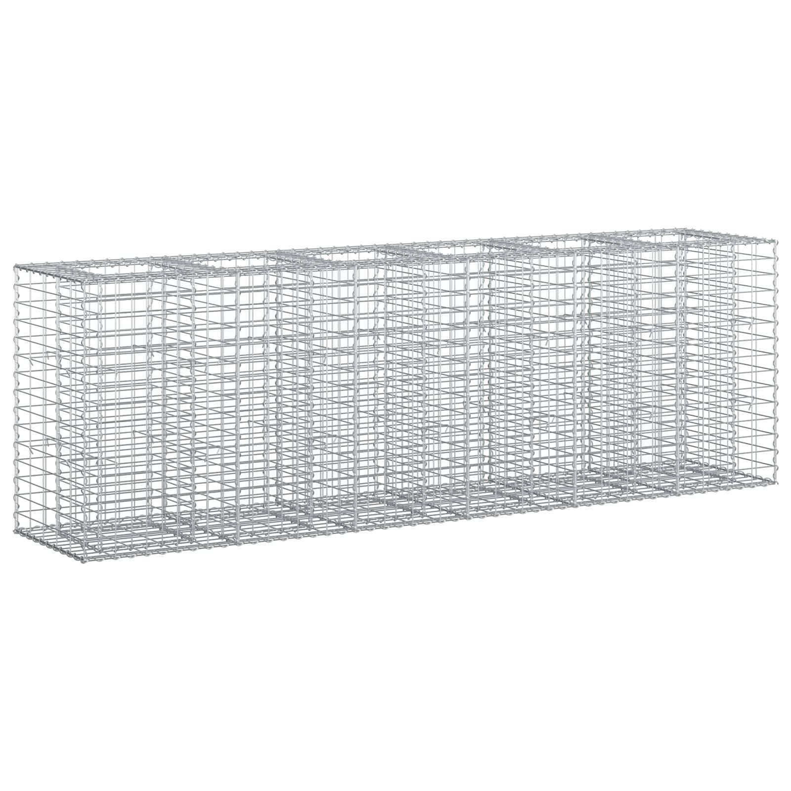 vidaXL Gabionen Hochbeet 2 pcs Silber 250 x 50 x 80 cm