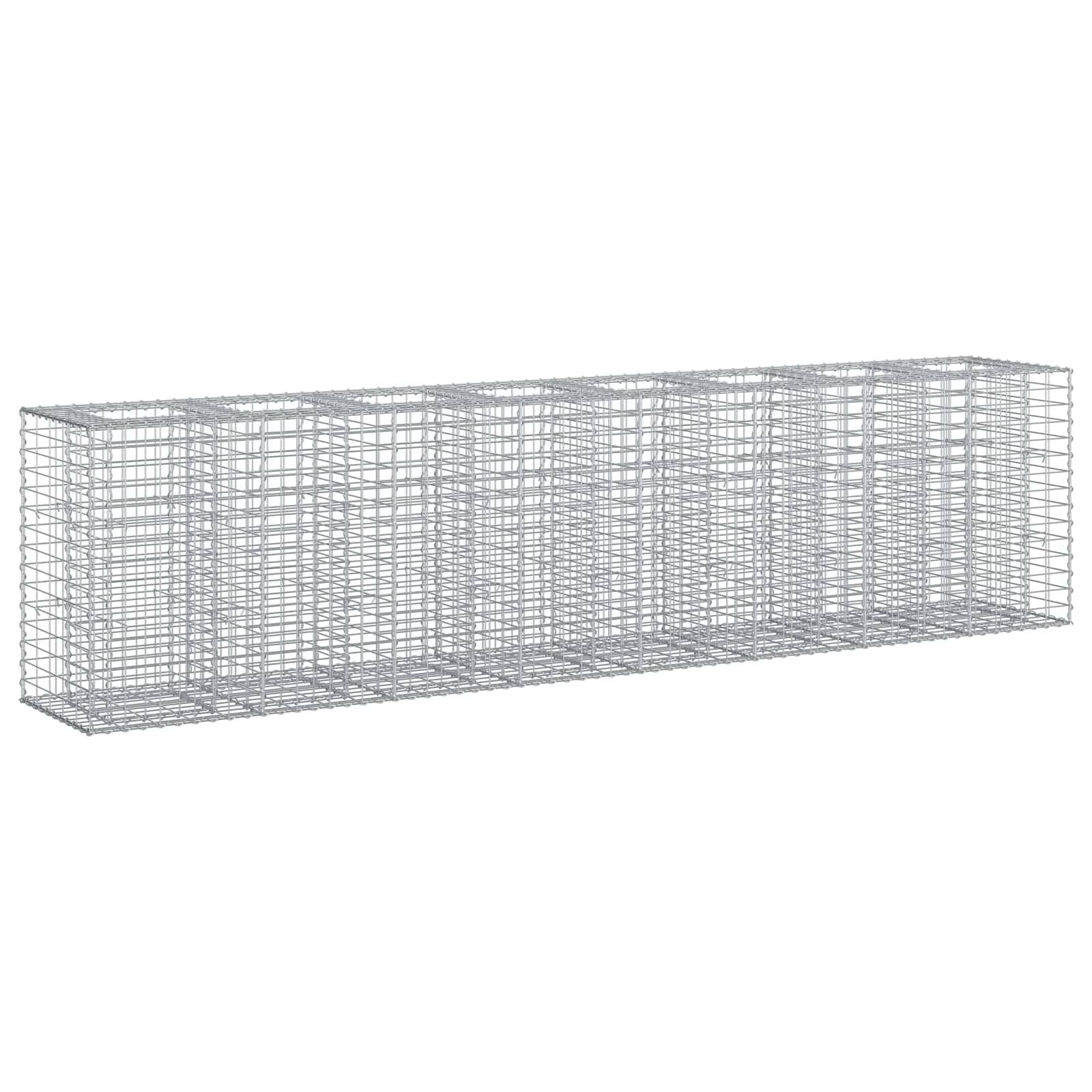 vidaXL Gabionen Hochbeet 2 pcs Silber 330 x 50 x 80 cm