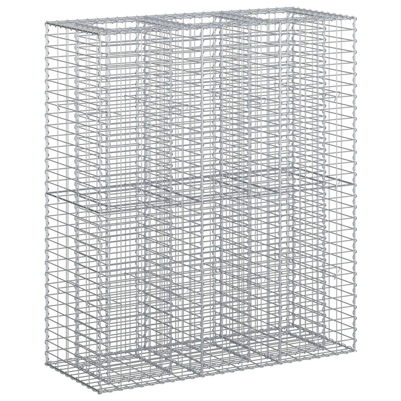 vidaXL Gabionen Hochbeet 2 pcs Silber 130 x 50 x 150 cm