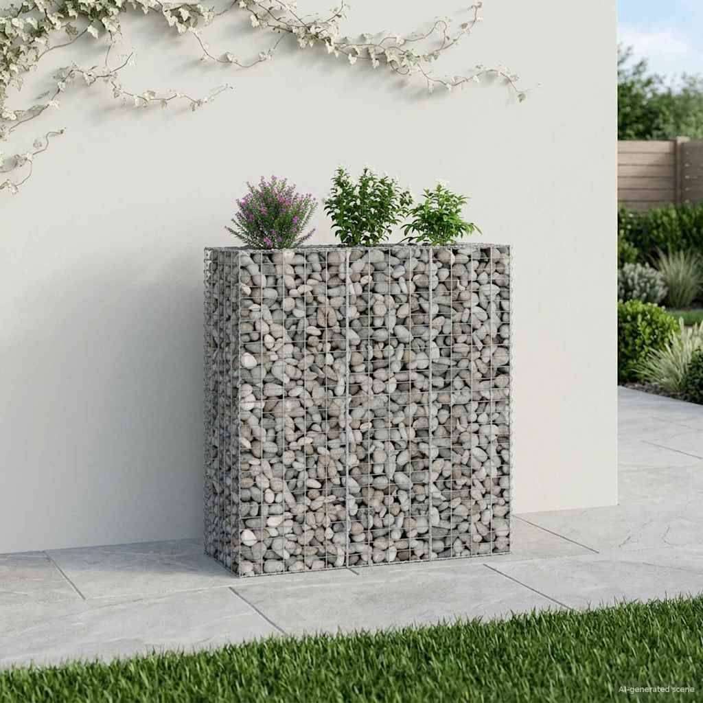 vidaXL Gabionen Hochbeet 2 pcs Silber 130 x 50 x 150 cm