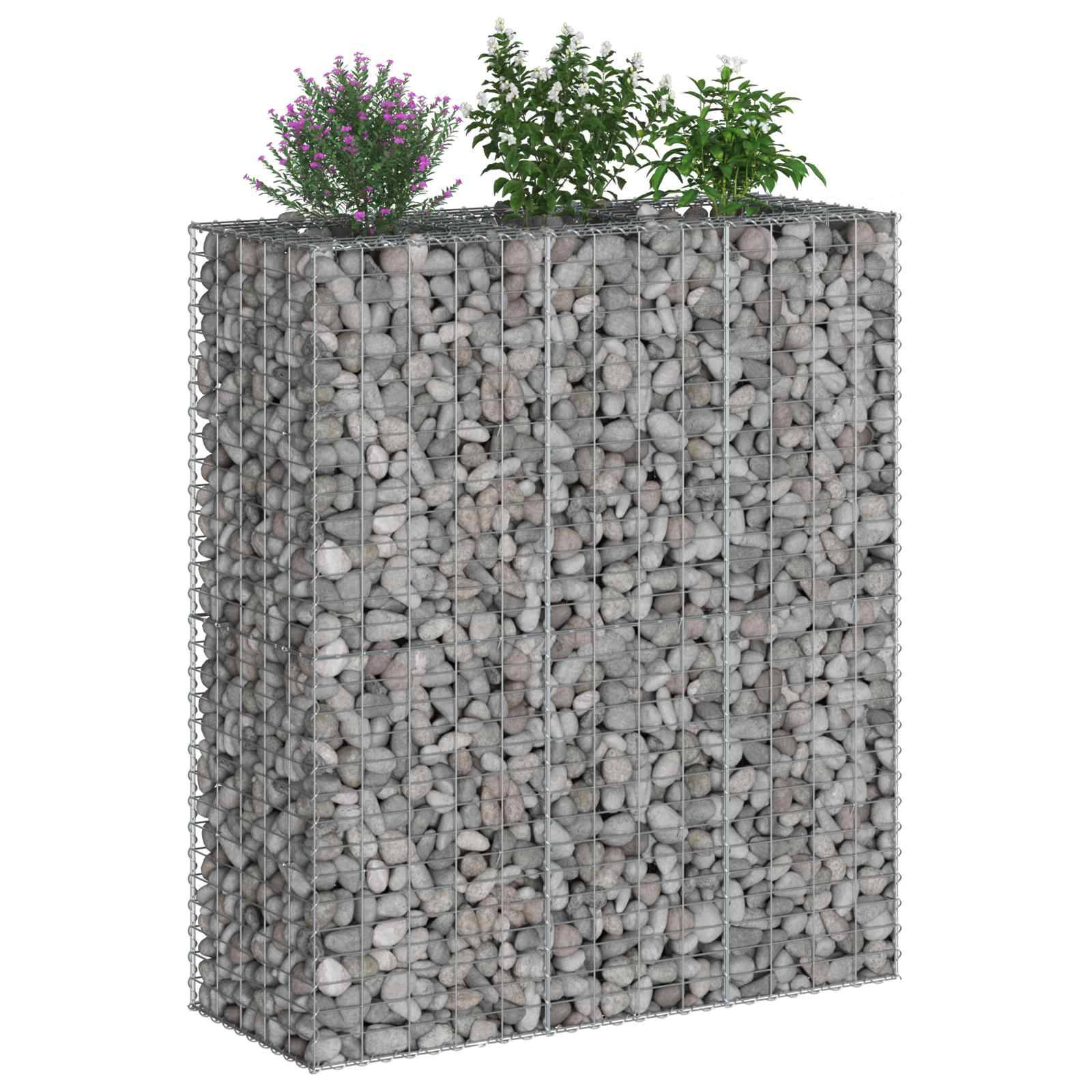 vidaXL Gabionen Hochbeet 2 pcs Silber 130 x 50 x 150 cm