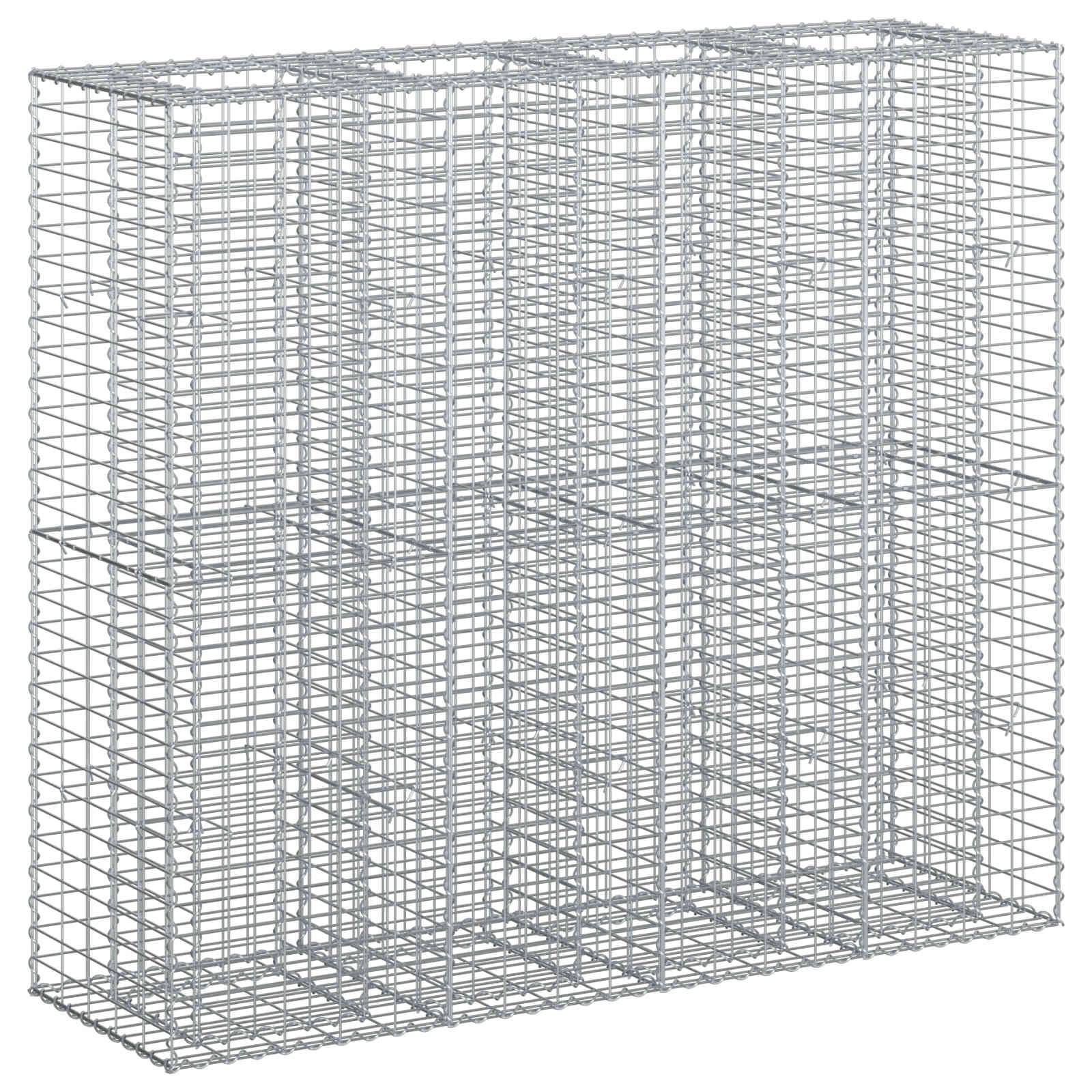 vidaXL Gabionen Hochbeet 2 pcs Silber 170 x 50 x 150 cm