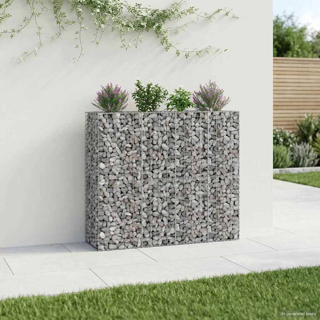vidaXL Gabionen Hochbeet 2 pcs Silber 170 x 50 x 150 cm