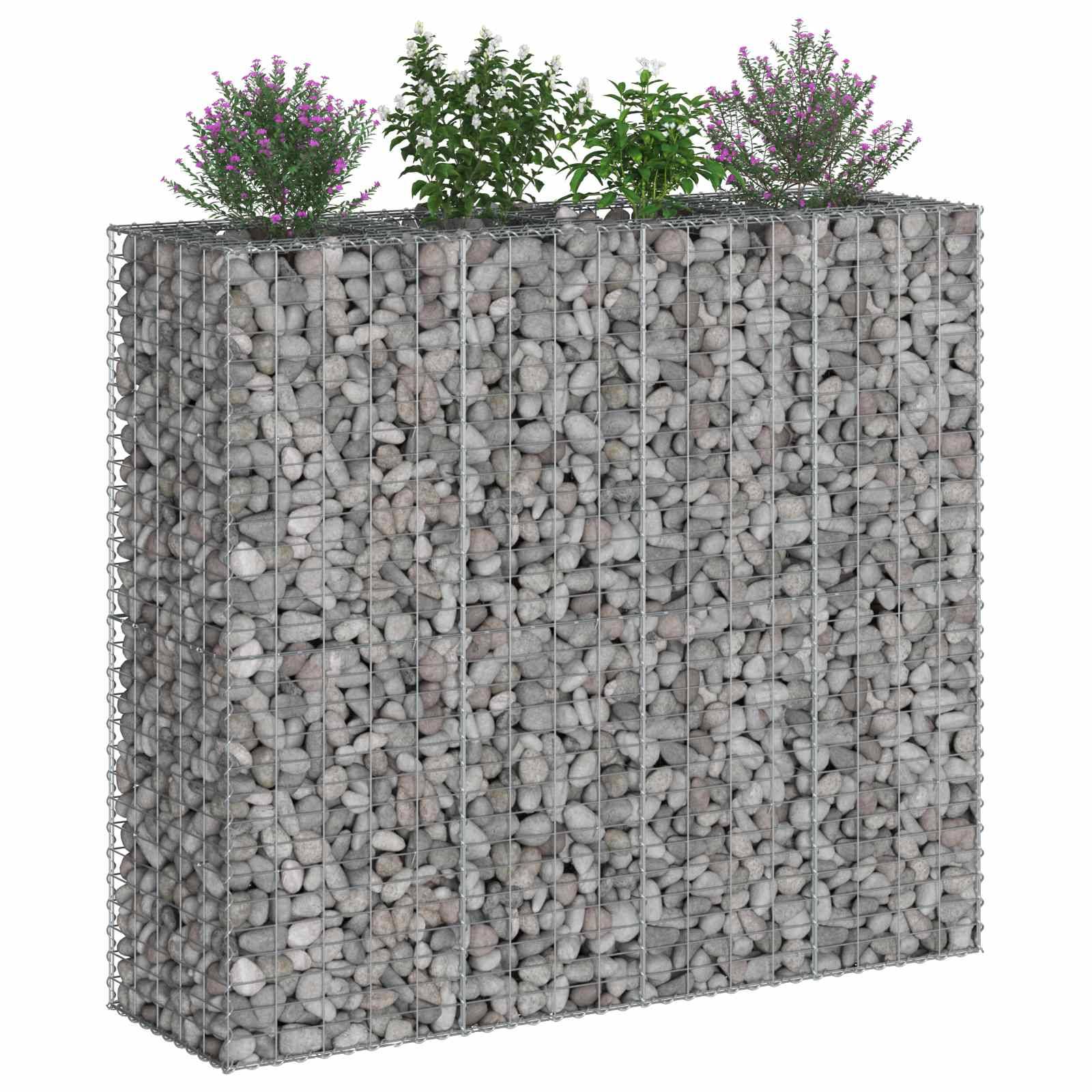 vidaXL Gabionen Hochbeet 2 pcs Silber 170 x 50 x 150 cm