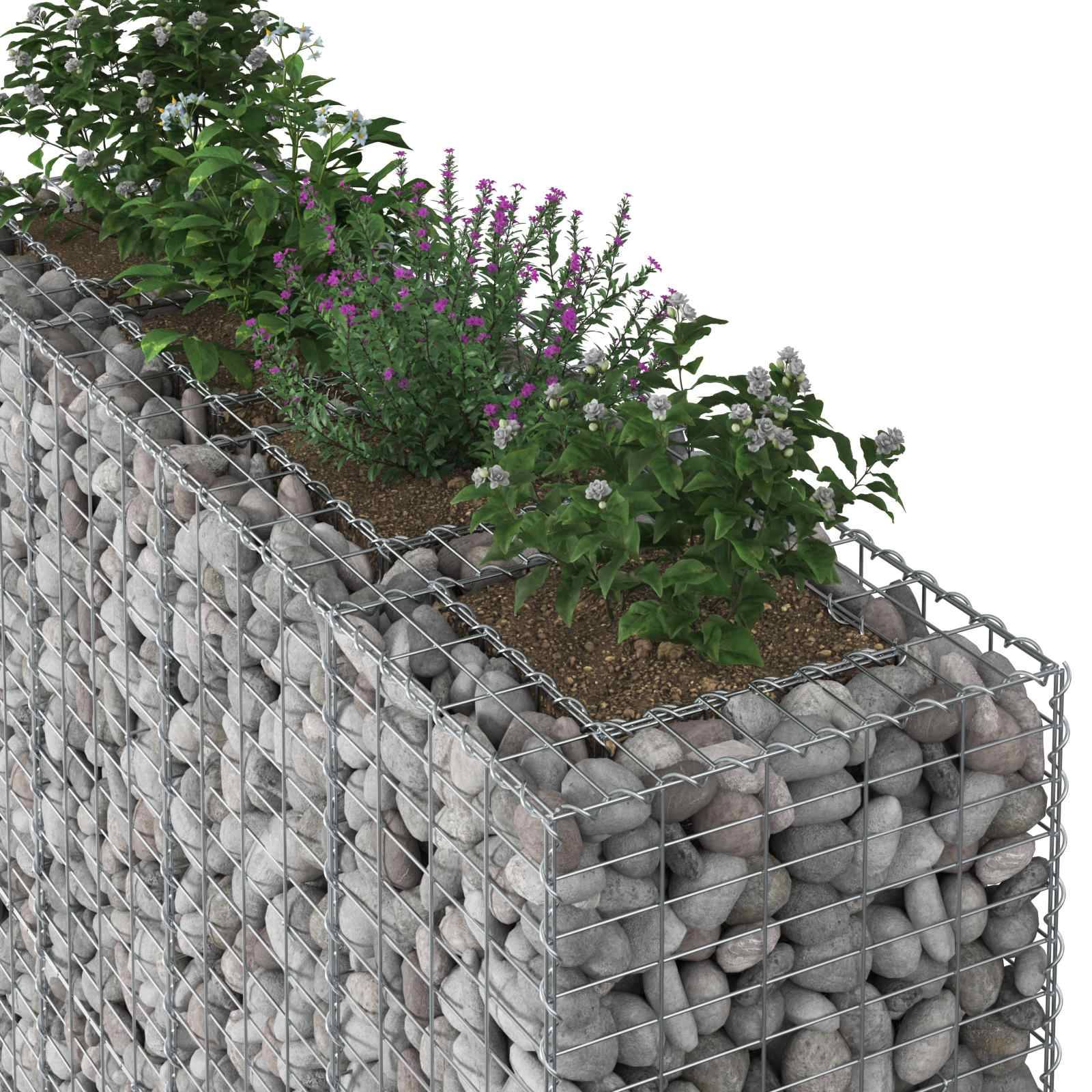 vidaXL Gabionen Hochbeet 2 pcs Silber 170 x 50 x 150 cm