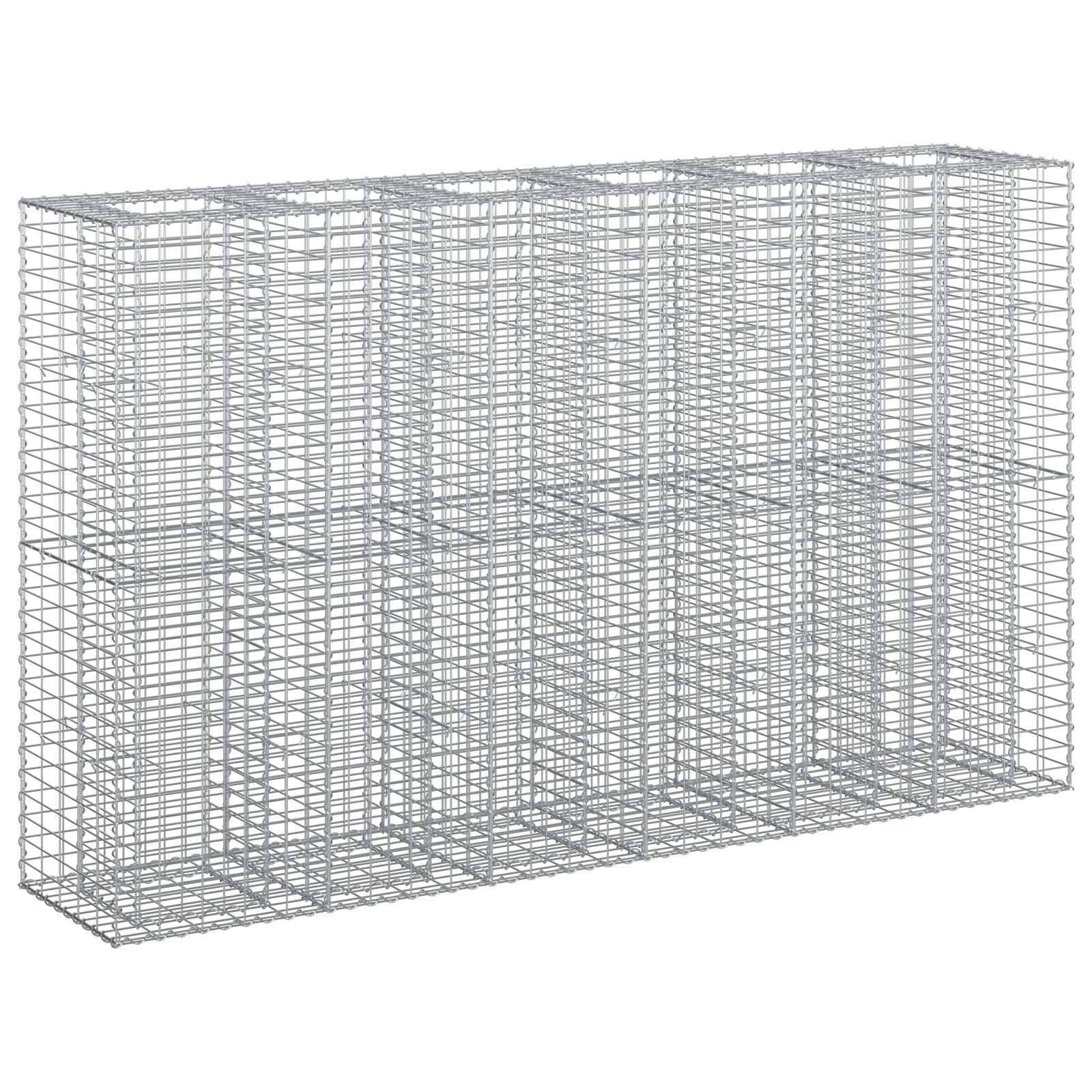 vidaXL Gabionen Hochbeet 3 pcs Silber 250 x 50 x 150 cm
