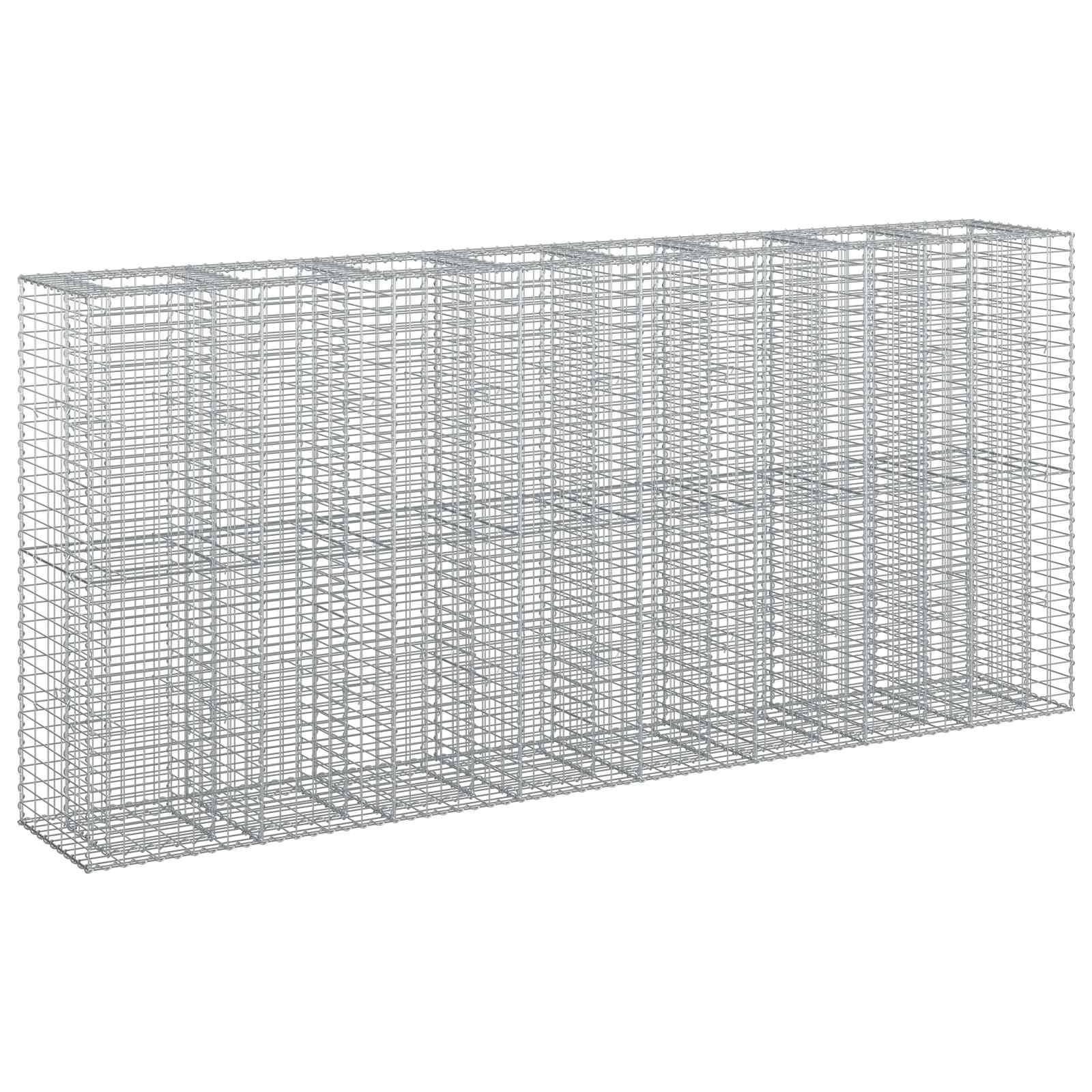 vidaXL Gabionen Hochbeet 4 pcs Silber 330 x 50 x 150 cm