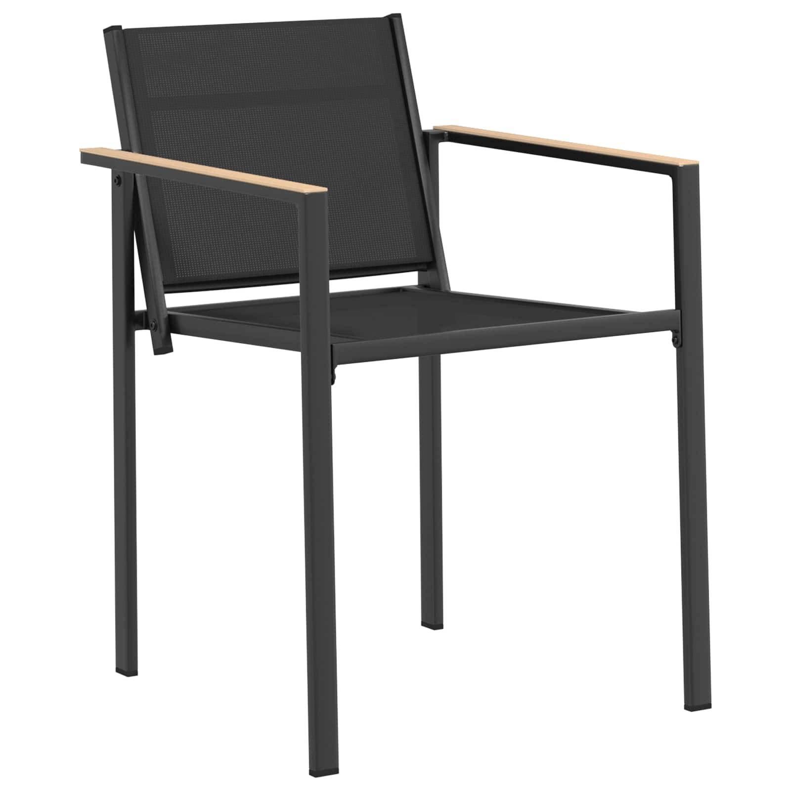 vidaXL Gartenstühle 2 pcs Schwarz und Anthrazit 53,5 x 59 x 77 cm