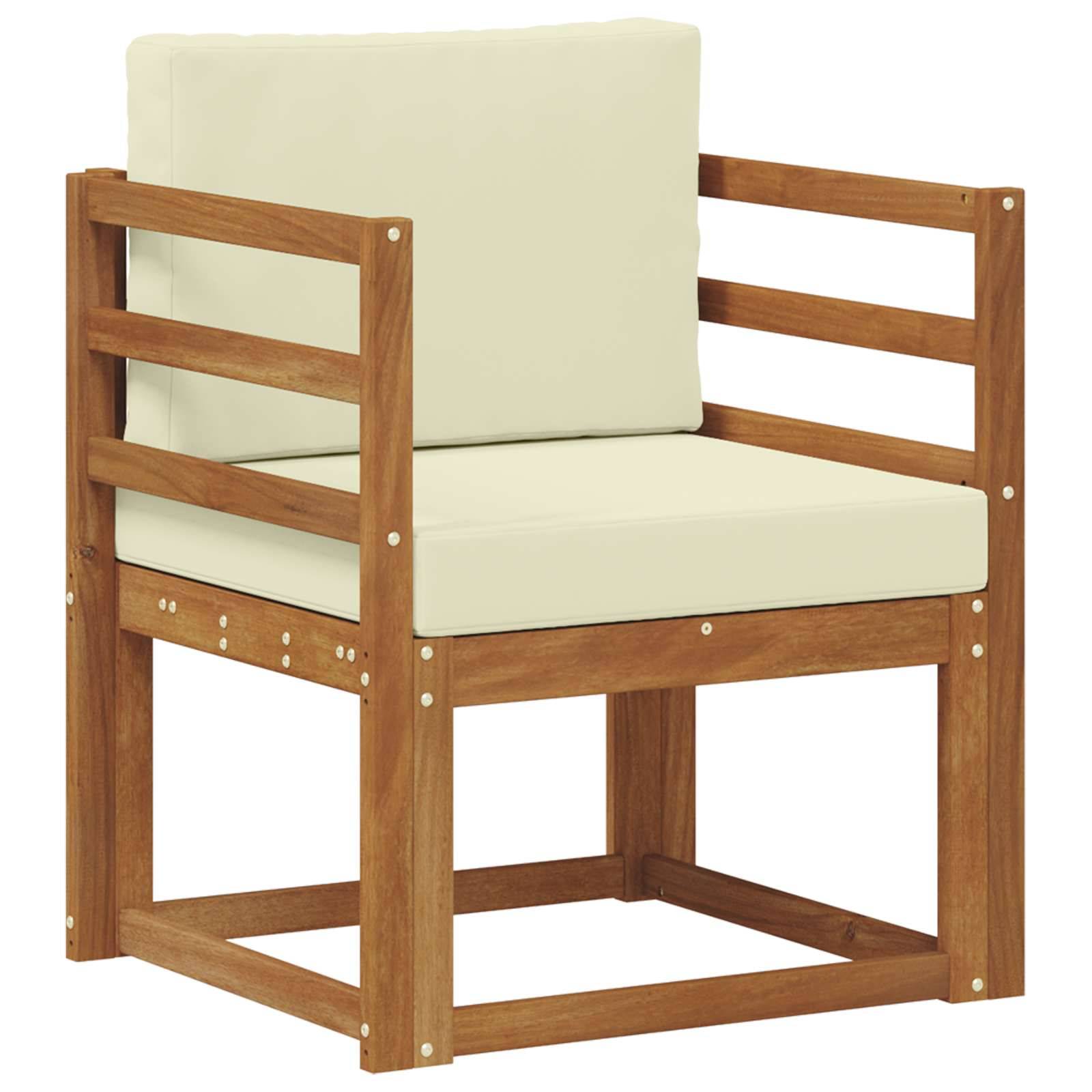 vidaXL Outdoor-Sofa Massives Akazienholz und Polyester Natur