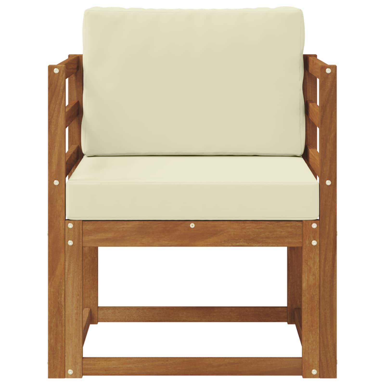 vidaXL Outdoor-Sofa Massives Akazienholz und Polyester Natur